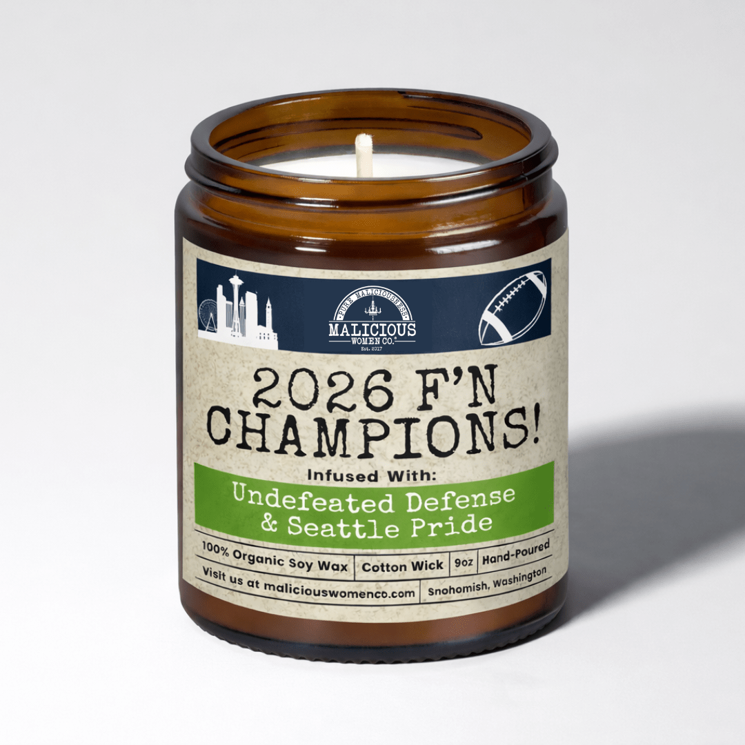 2026 F'N CHAMPIONS! 9oz Superb*wl Soy Candle - Malicious Women Co. - Candle