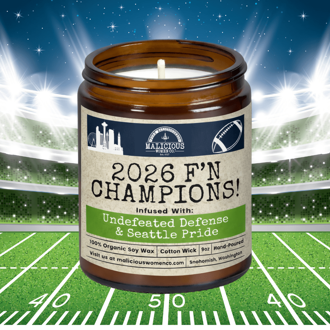 2026 F'N CHAMPIONS! 9oz Superb*wl Soy Candle - Malicious Women Co. - Candle
