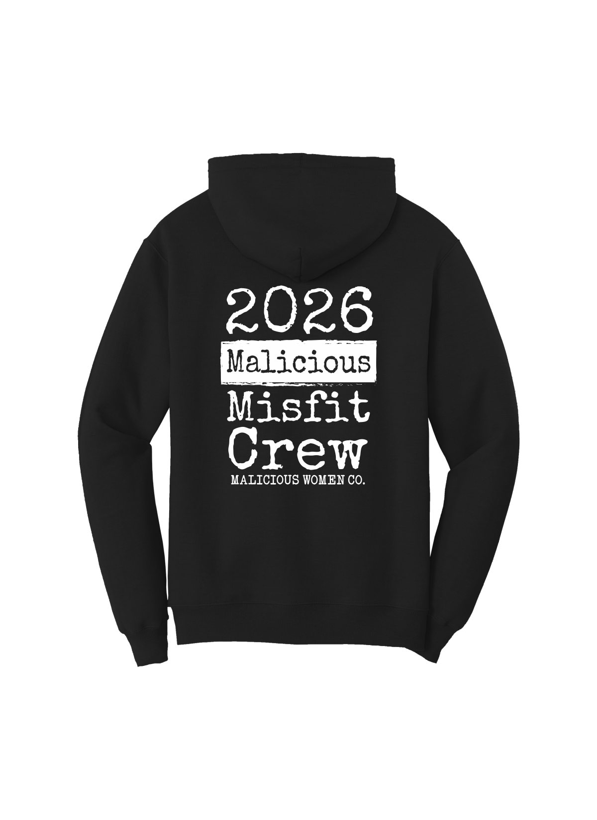 2026 Malicious Misfit Long Sleeve Pullover Hoodie - Black - Malicious Women Co. - Apparel