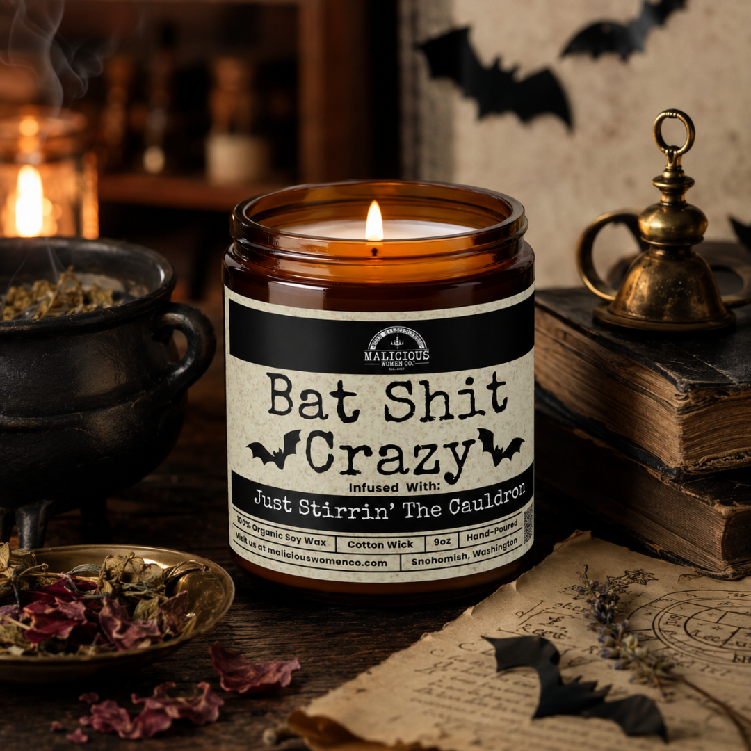 Bat Shit Crazy | 9oz Seasonal Candle | Malicious Women Co