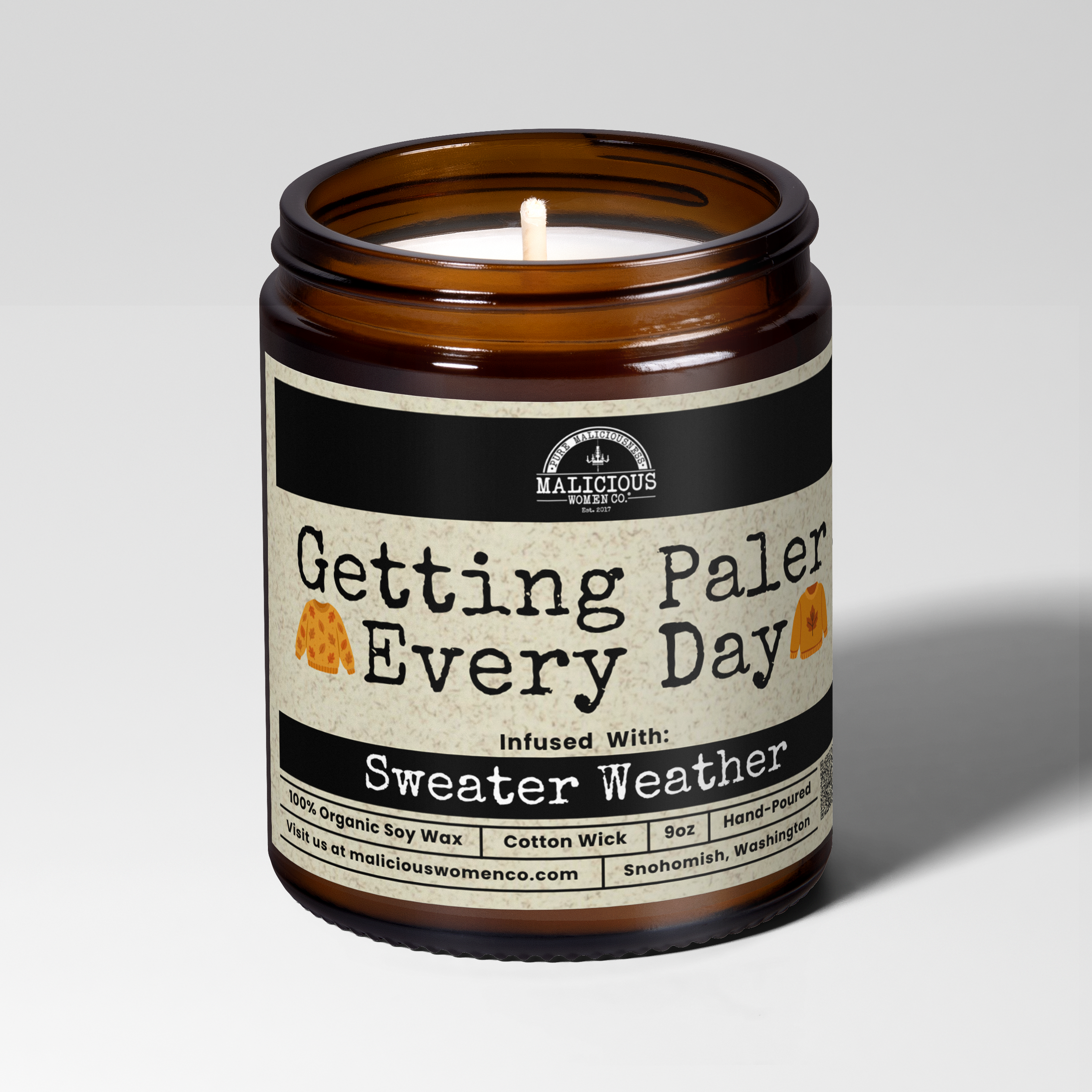 Getting Paler Everyday | 9oz Seasonal Candle | Malicious Women Co
