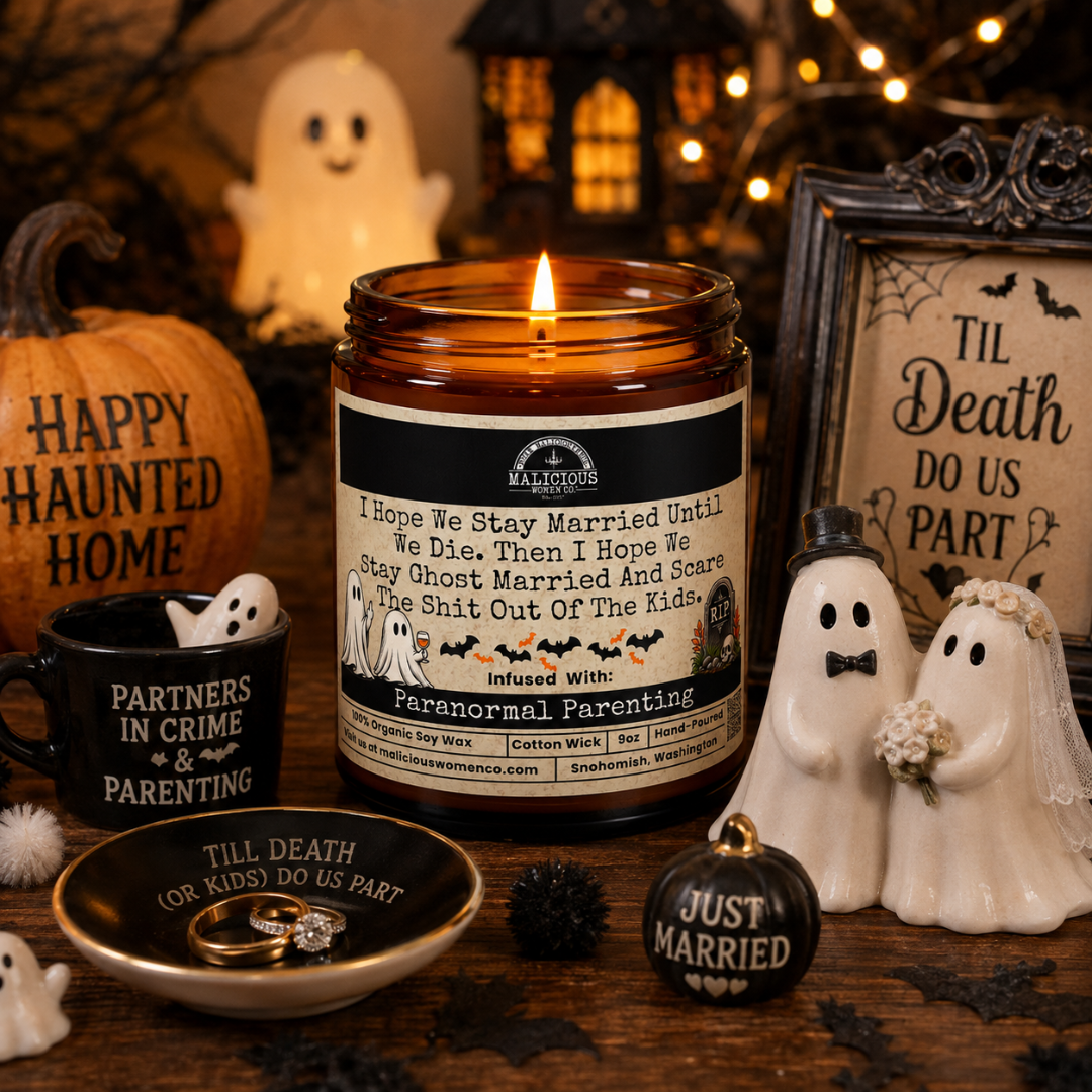 Stay Ghost Married | 9oz Seasonal Candle | Malicious Women Co