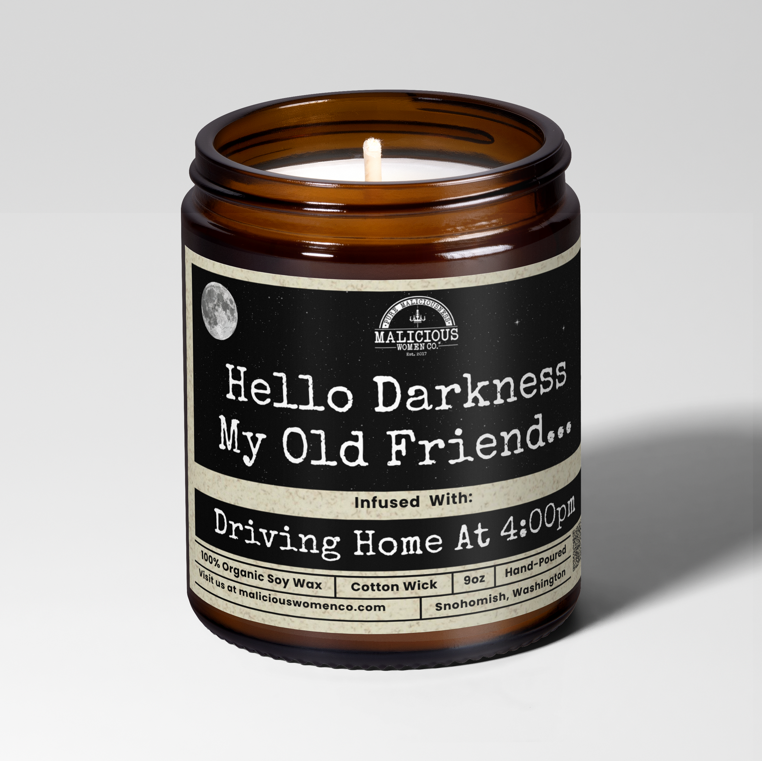 Hello Darkness | 9oz Seasonal Candle | Malicious Women Co