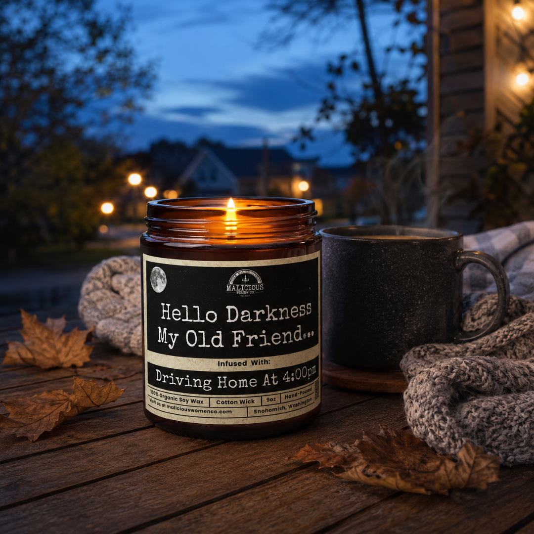 Hello Darkness | 9oz Seasonal Candle | Malicious Women Co