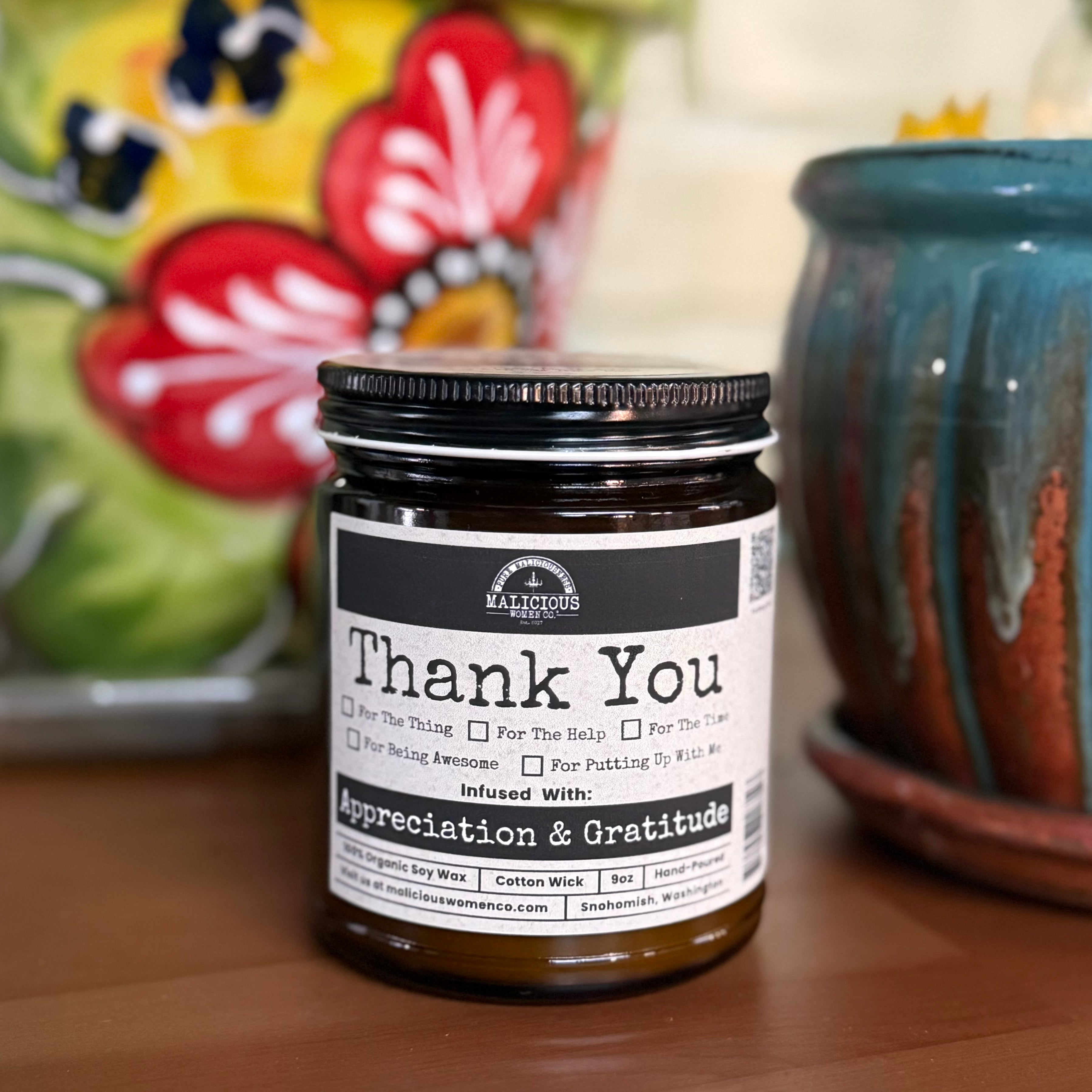 All The Thanks 9oz Funny Candle Malicious Women Co
