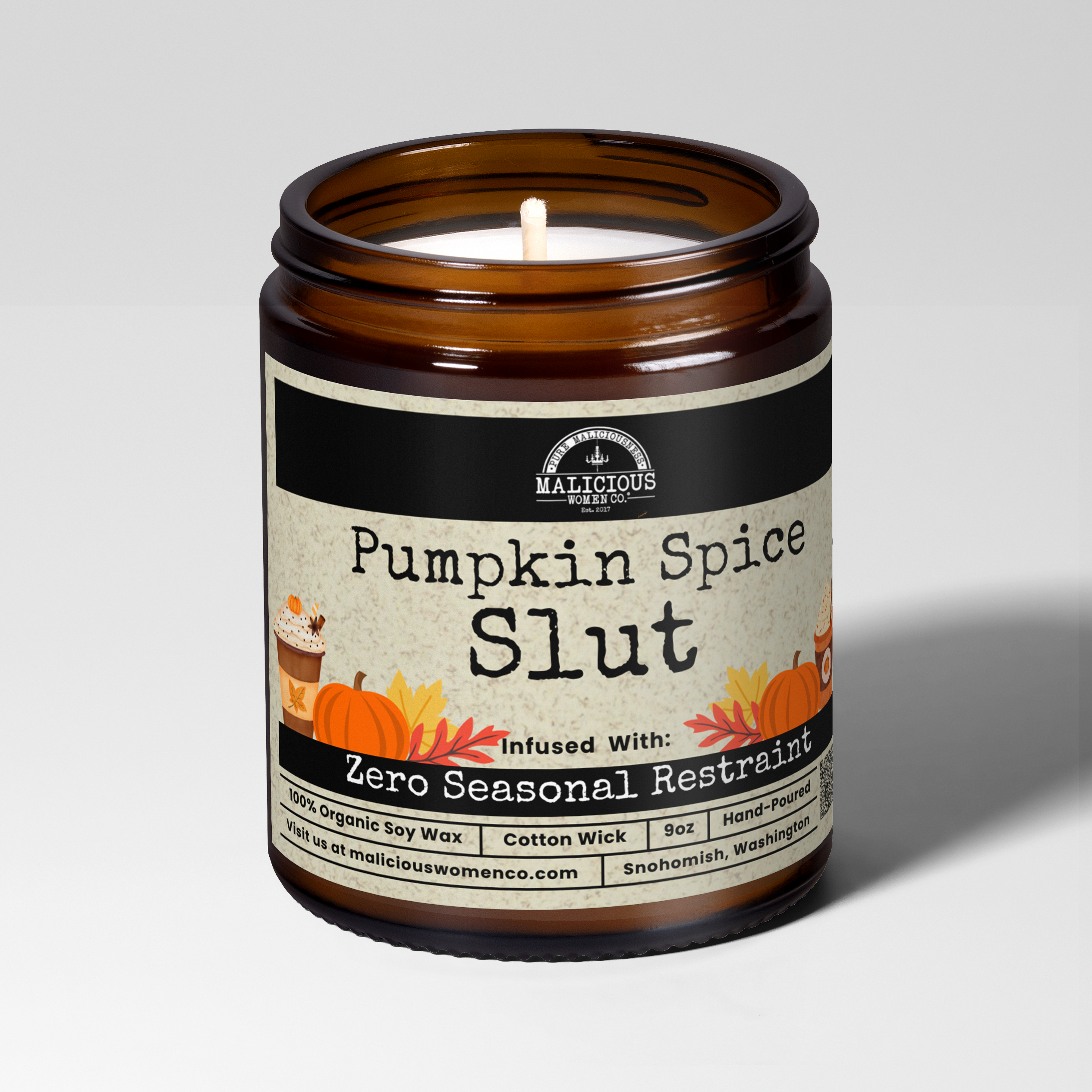 Pumpkin Spice Slut | 9oz Seasonal Candle | Malicious Women Co