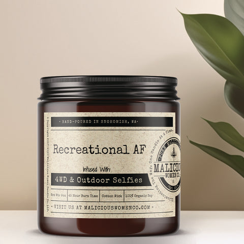 Recreational AF Candle - Infused with "4WD & Outdoor Selfies"