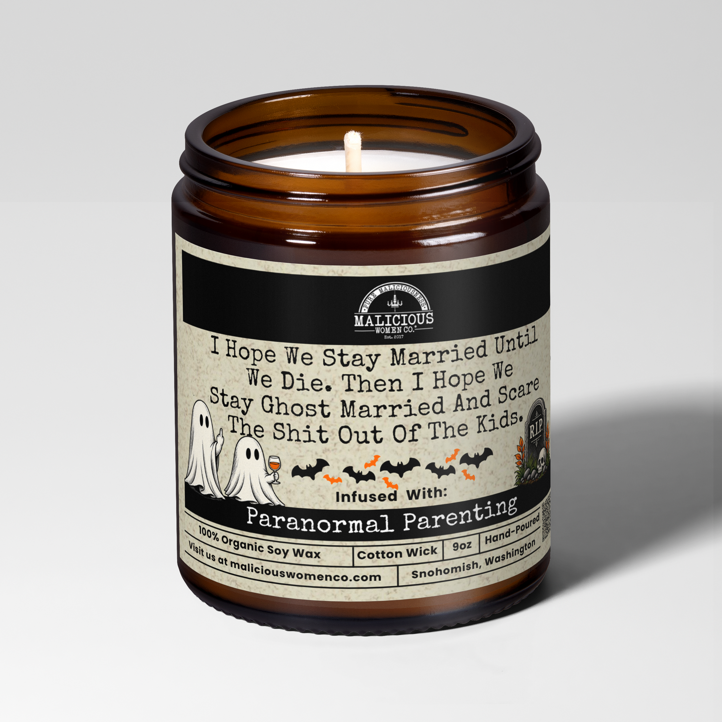 Stay Ghost Married | 9oz Seasonal Candle | Malicious Women Co