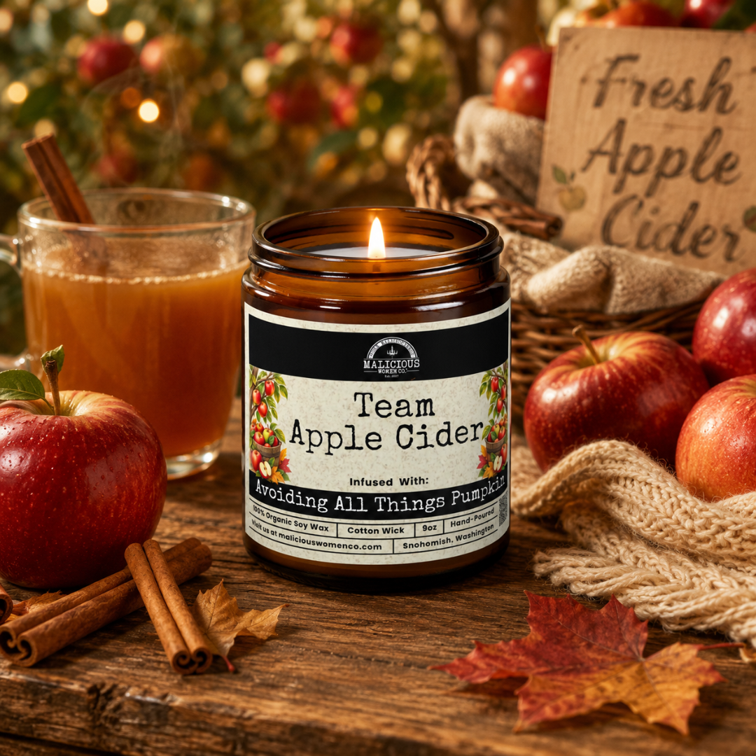 Team Apple Cider | 9oz Seasonal Candle | Malicious Women Co