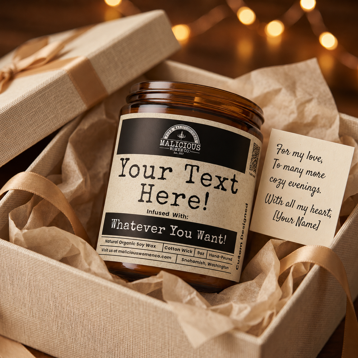 Design Your Own Custom 9oz Natural Soy Candle
