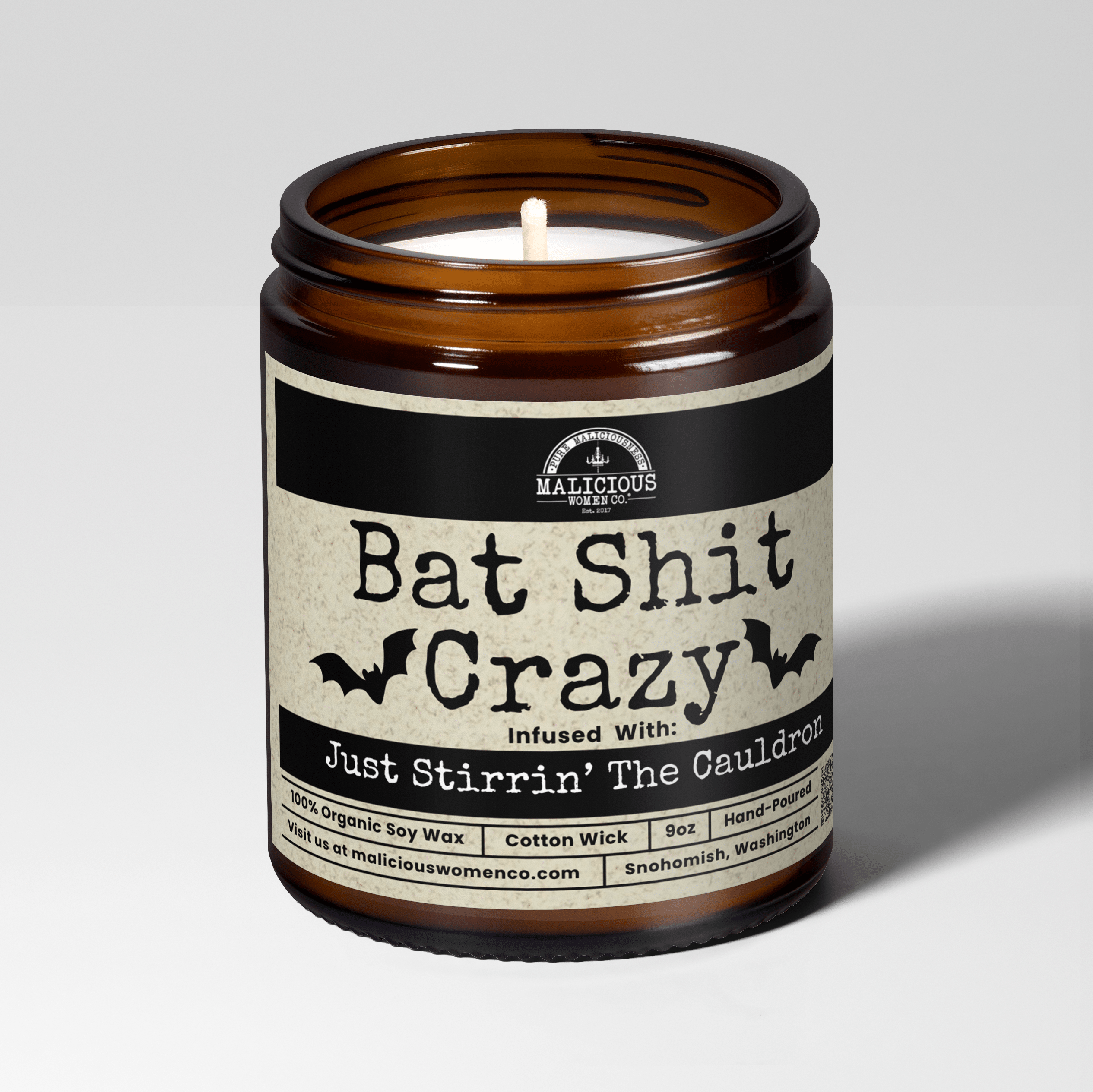 Bat Shit Crazy | 9oz Seasonal Candle | Malicious Women Co - Malicious Women Co. -Candle
