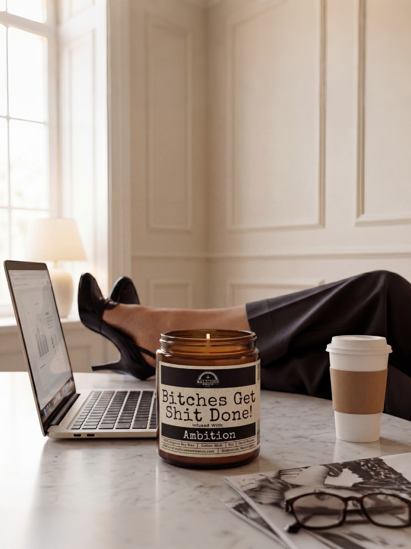 B*tches Get Sh*t Done | Scent: Fresh Baked Bread | 9oz Funny Candle | Malicious Women Co - Malicious Women Co. -Candle