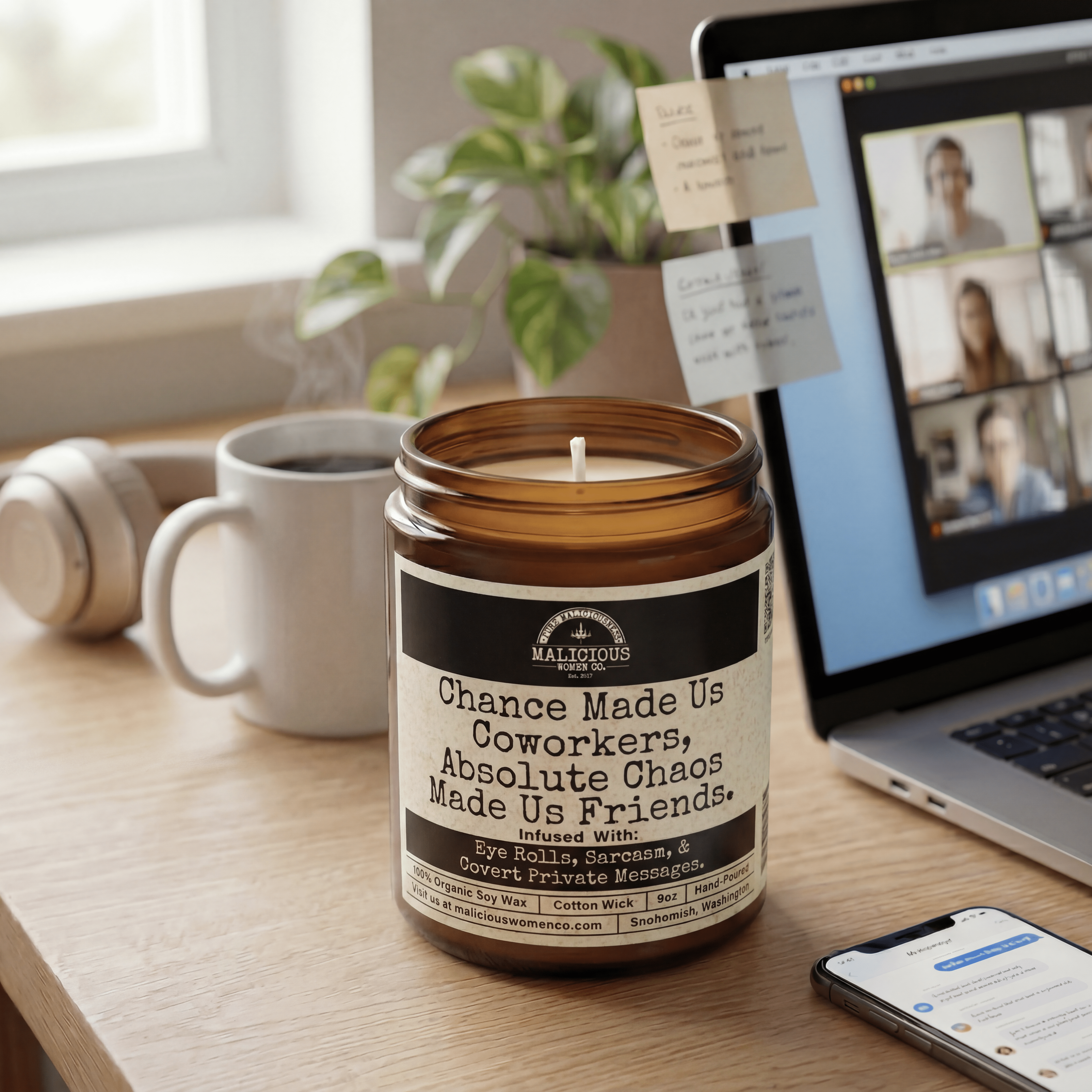 Chance Made Us Co-workers | Scent: Take A Hike | 9oz Work Candle | Malicious Women Co - Malicious Women Co. -Candle