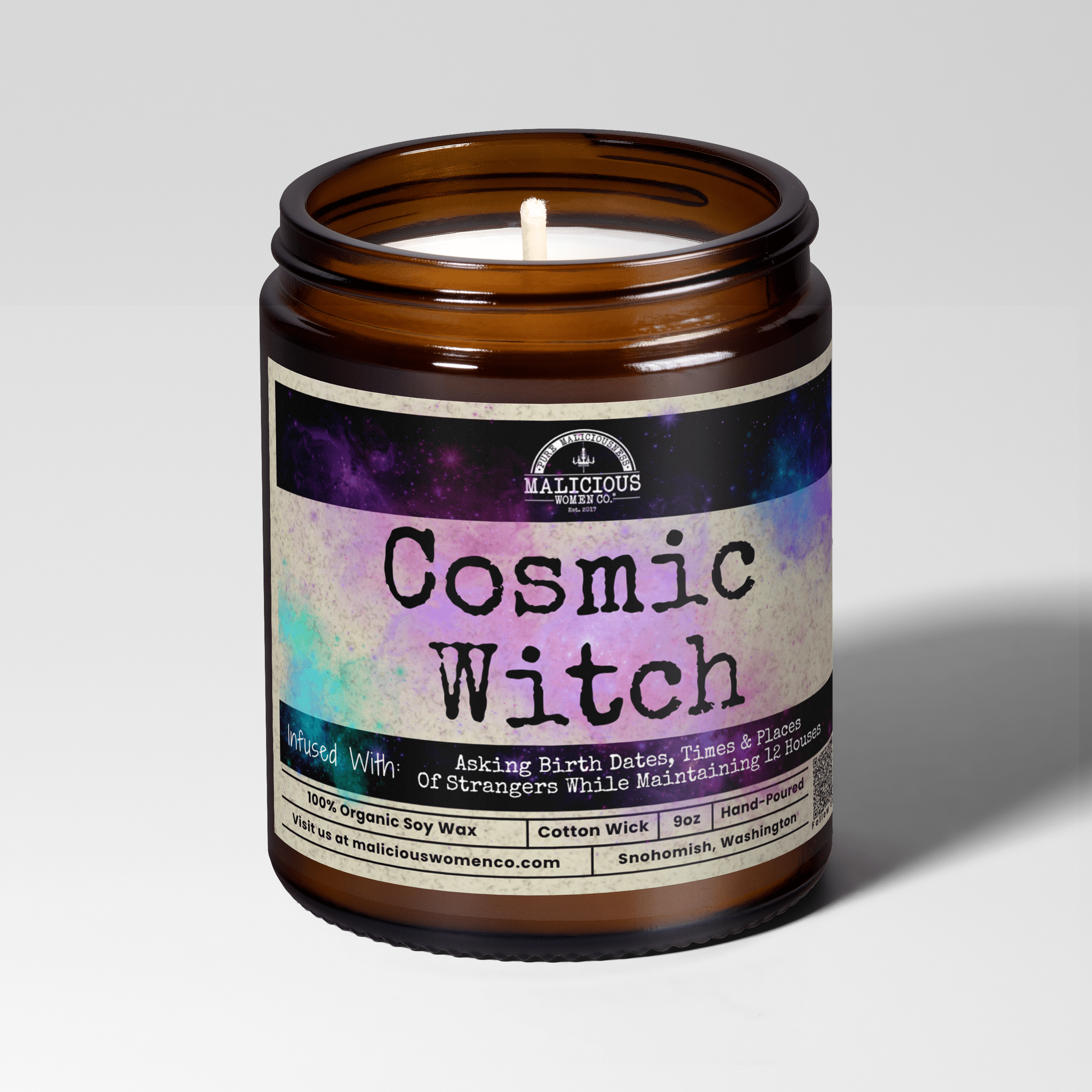 Cosmic Witch | Scent: Berry Bellini | 9oz Witch Candle | Malicious Women Co - Malicious Women Co.-Candle