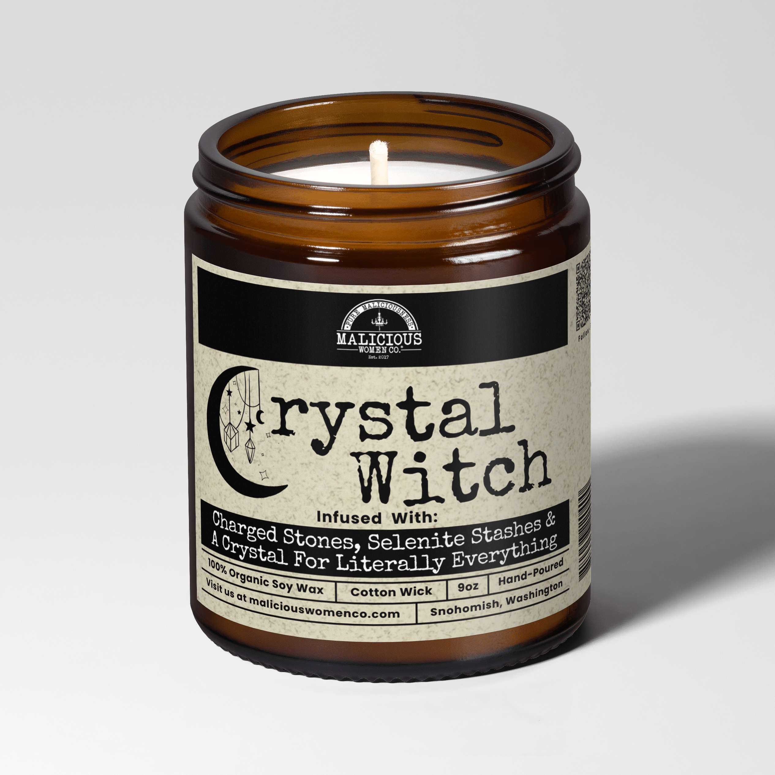 Crystal Witch 9oz Witch Candle Malicious Women Co - Malicious Women Co. - Candles