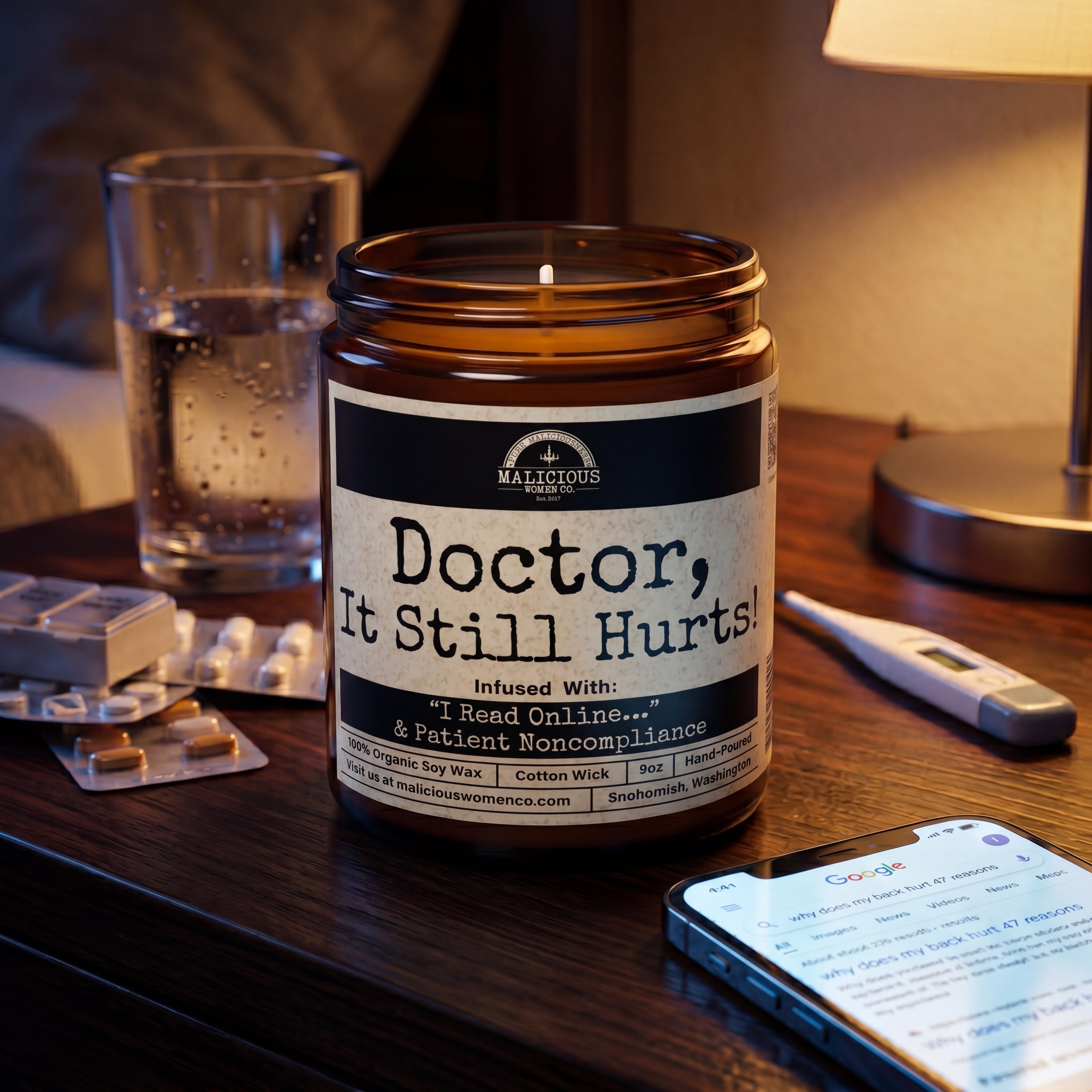 Doctor, It Still Hurts! | Scent: Frooty Loops | 9oz Work Candle | Malicious Women Co - Malicious Women Co. -Candle