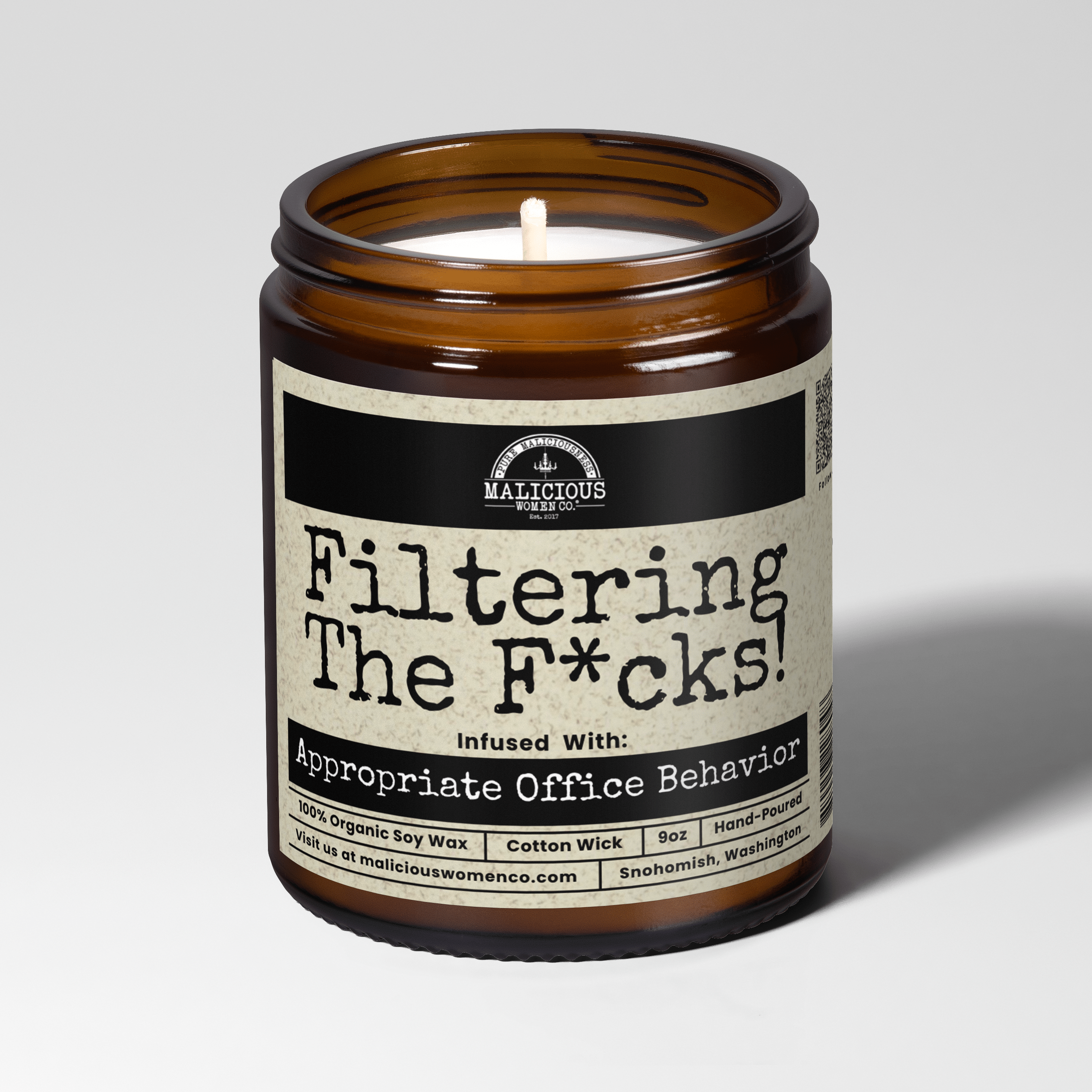 Filtering The Fucks 9oz Work Candle Malicious Women Co - Malicious Women Co. - Candles