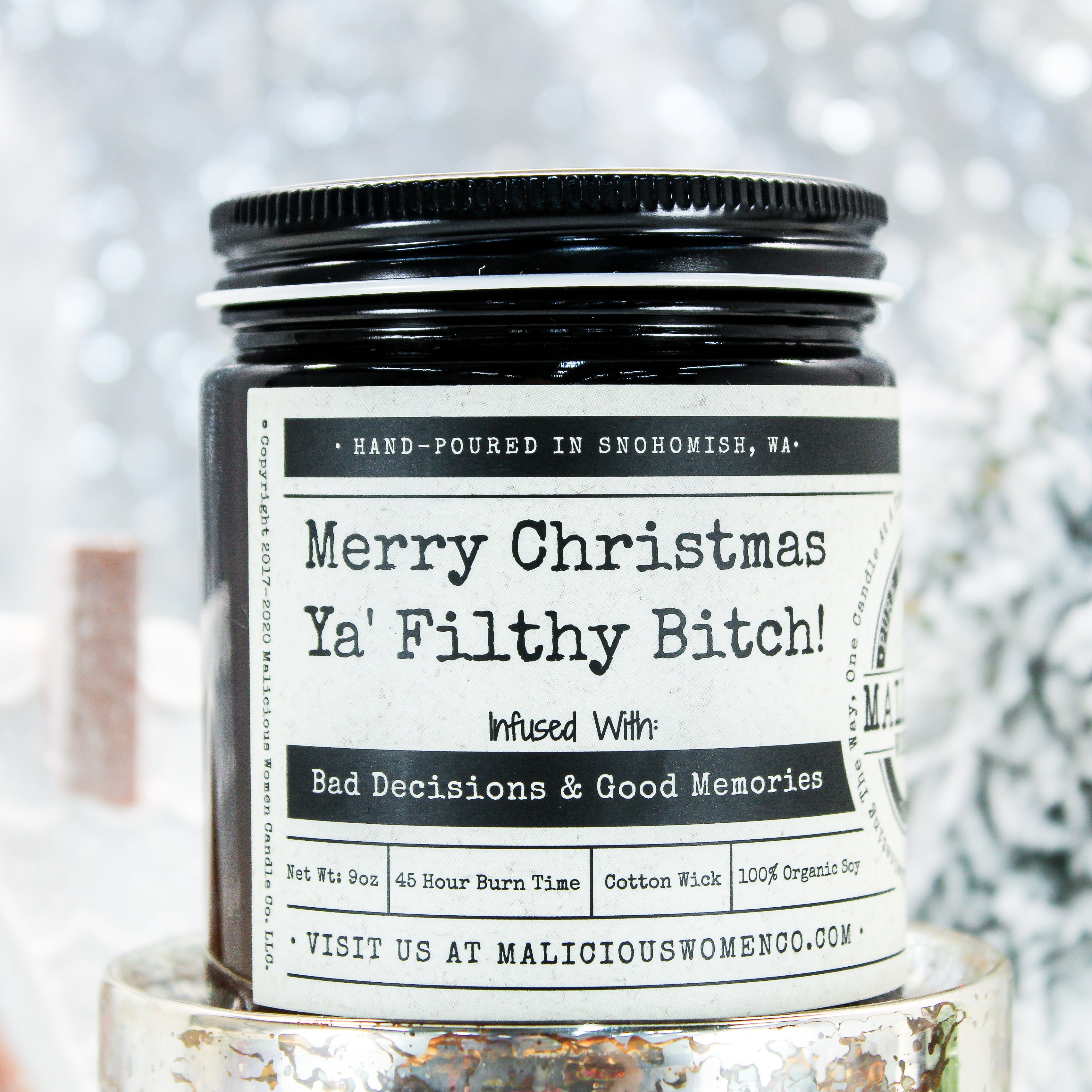 Malicious Women Candle CO. Best Scented Candles-Merry Christmas Ya Filthy Bitch! 