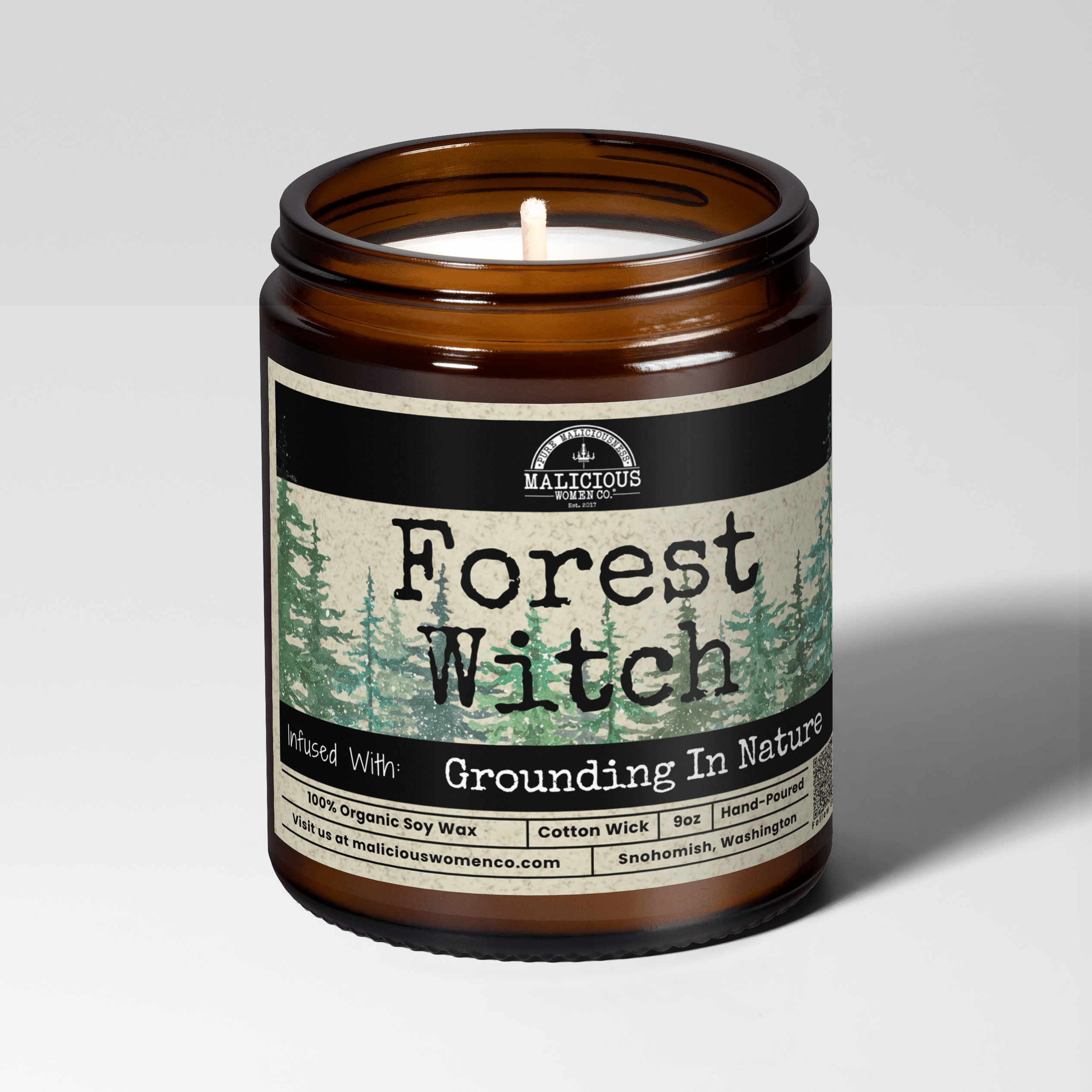 Forest Witch | Scent: Black Plum & Fig | 9oz Witch Candle | Malicious Women Co - Malicious Women Co.-Candle