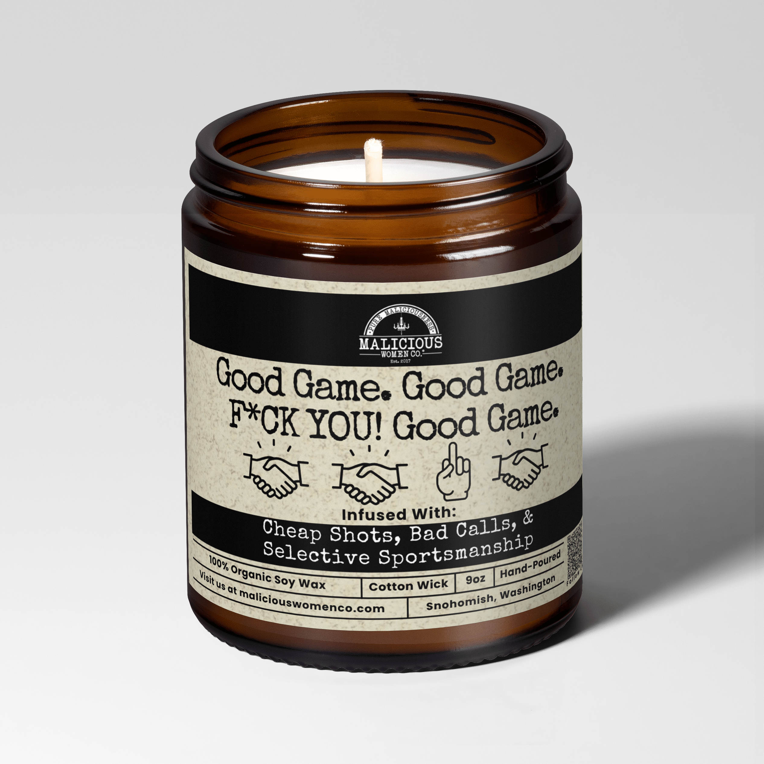 Good Game, Good Game, F*ck You, Good Game | Scent: Exotic Hemp | 9oz Funny Candle | Malicious Women Co - Malicious Women Co.-Candle