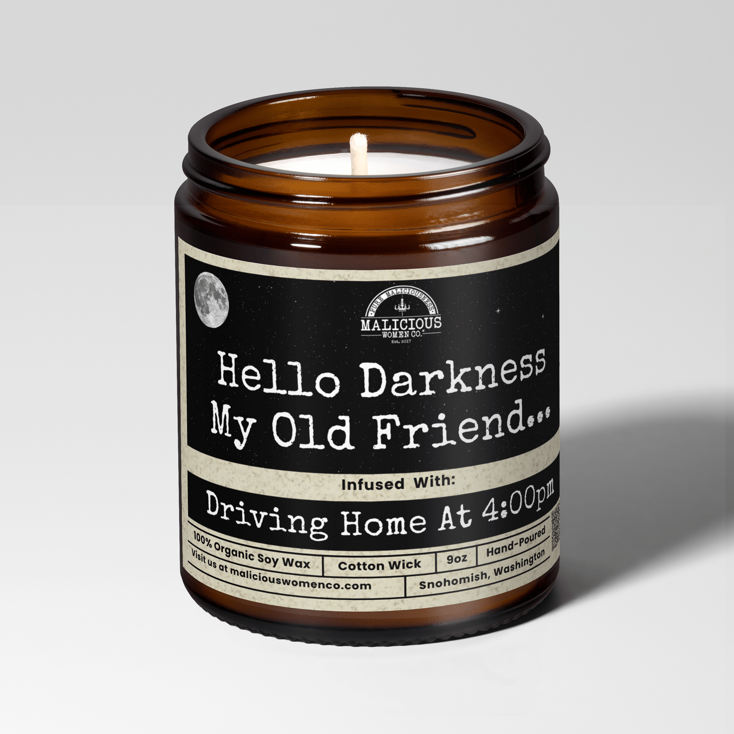 Hello Darkness | 9oz Seasonal Candle | Malicious Women Co - Malicious Women Co. -Candle