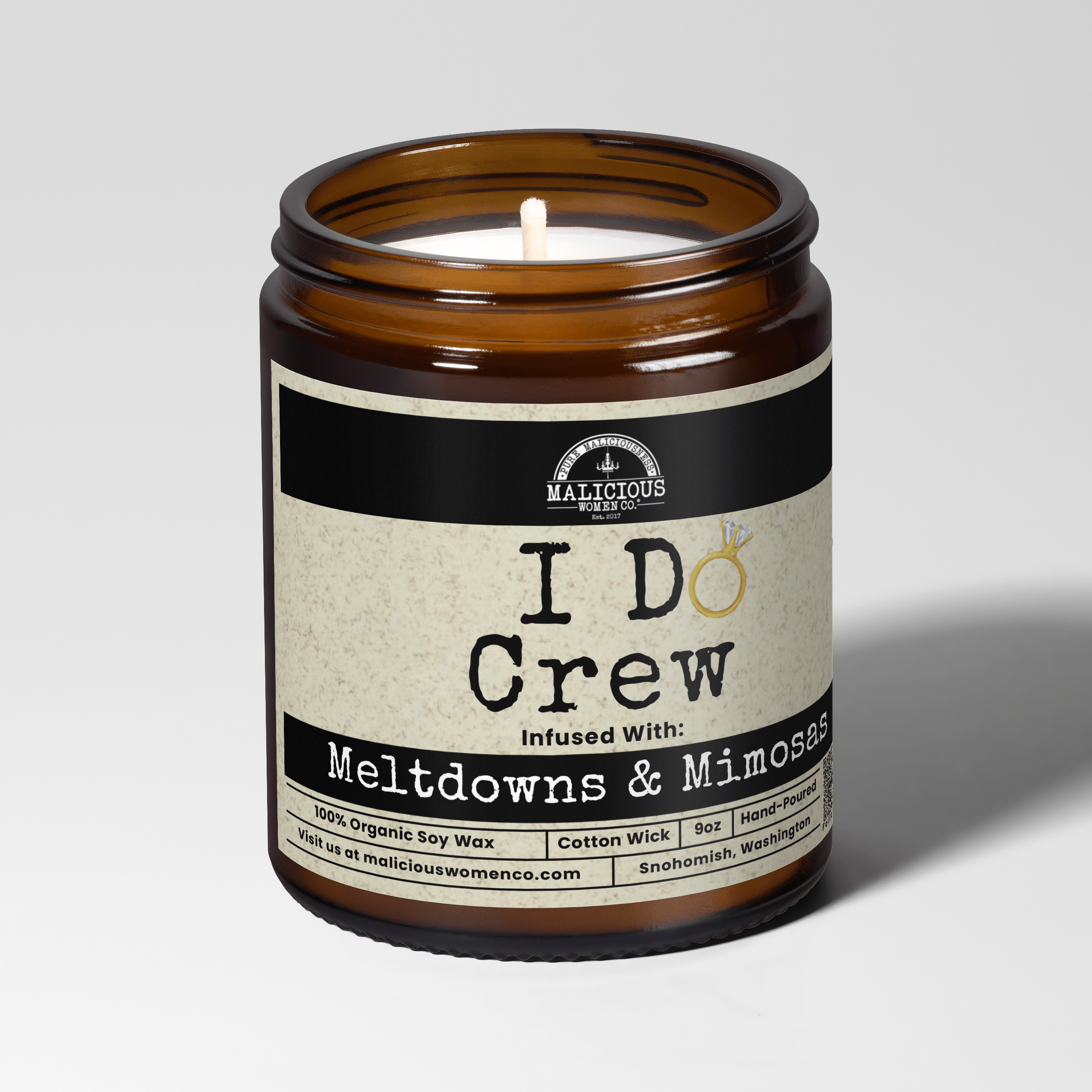 I Do Crew | Scent: Cabernet All Day | 9oz Wedding Candle | Malicious Women Co - Malicious Women Co.-Candles