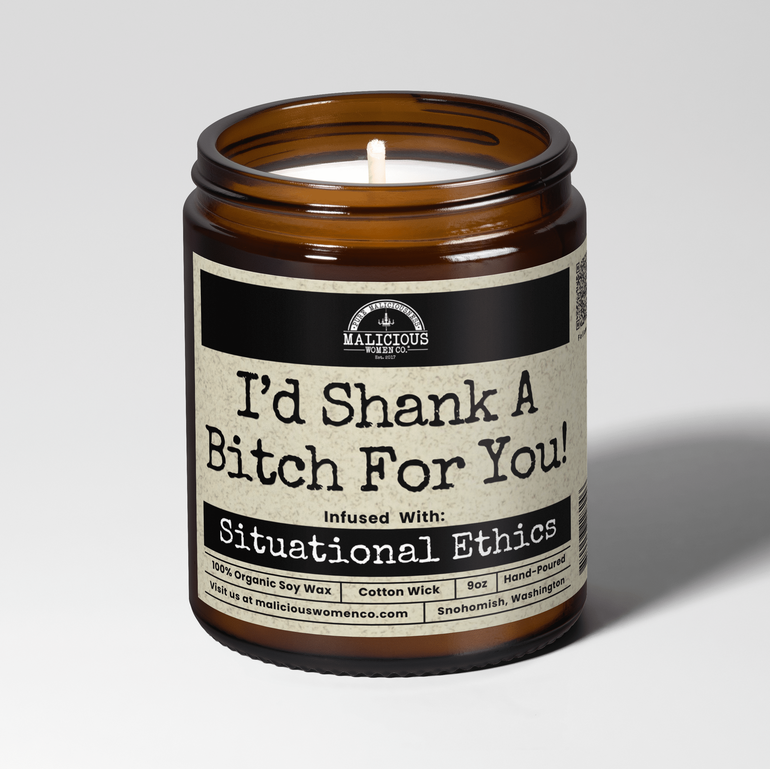 I'd Shank A B*tch For You | Scent: Lemon Drop Martini | 9oz Bestie Candle | Malicious Women Co - Malicious Women Co. -Candle