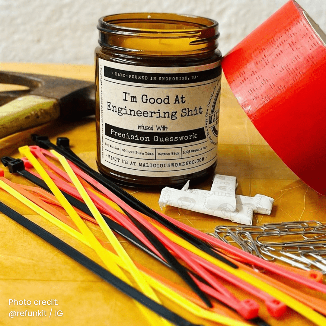 I'm Good At Engineering Sh*t | Scent: Blood Orange | 9oz Work Candle | Malicious Women Co - Malicious Women Co. -Candle