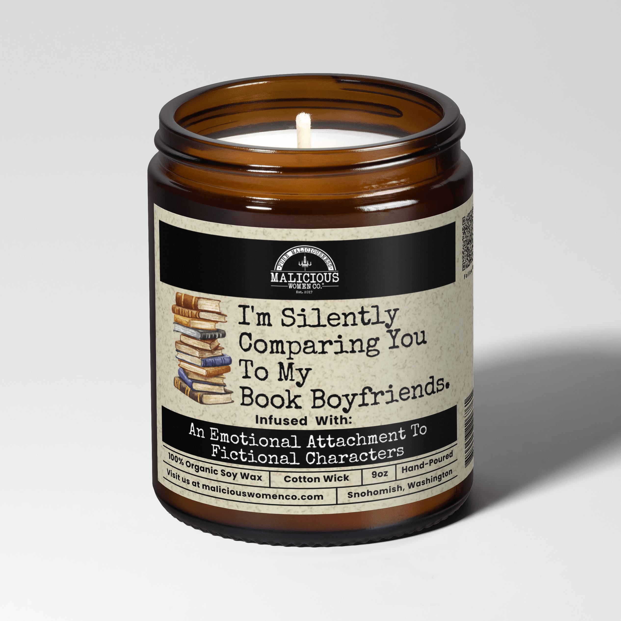 I'm Silently Comparing You To My Book Boyfriends | Scent: A Hot Mess | 9oz Funny Candle | Malicious Women Co - Malicious Women Co. -Candle