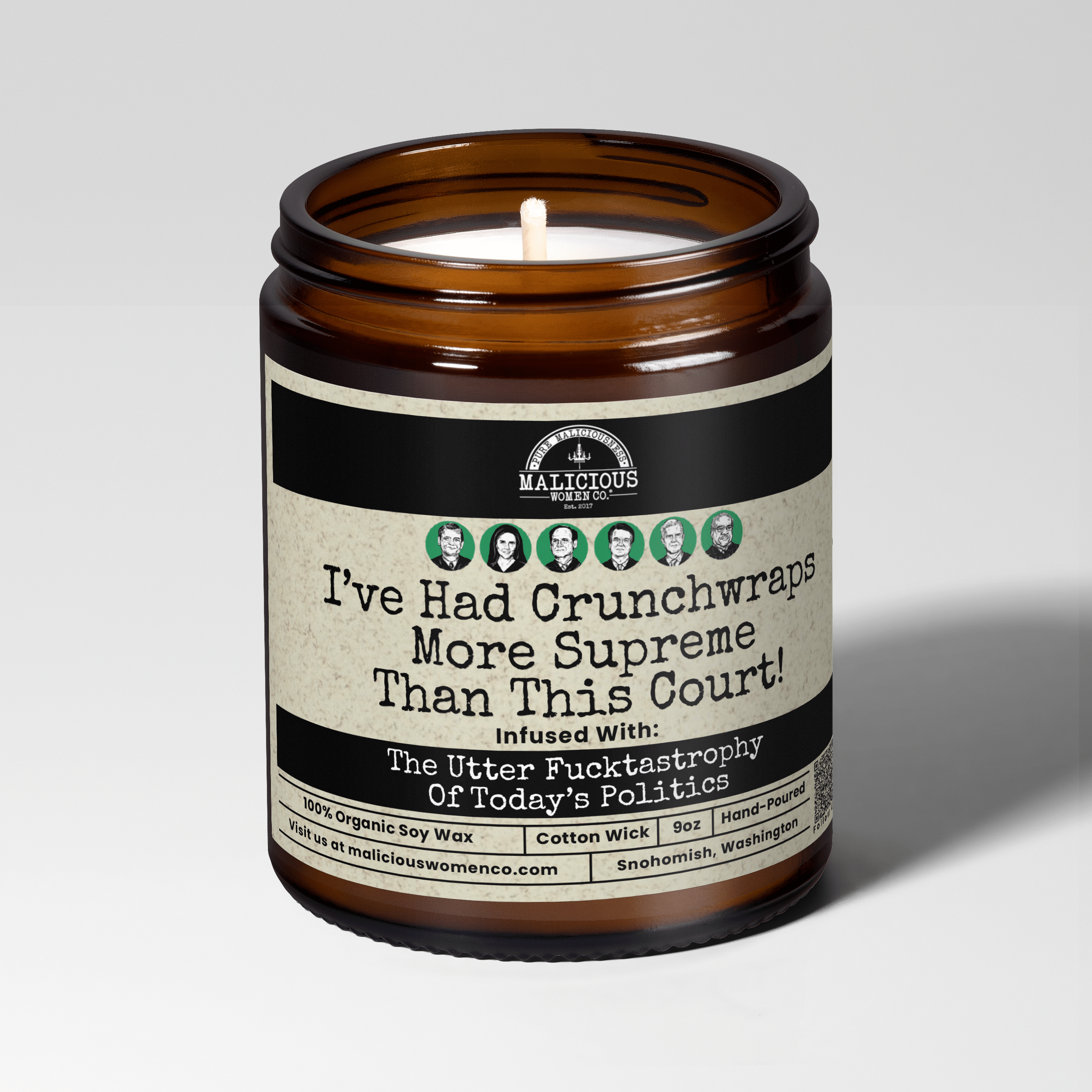 I've Had Crunchwraps More Supreme Than This Court | Scent: Take A Hike | 9oz Political Candle | Malicious Women Co - Malicious Women Co.-Candle