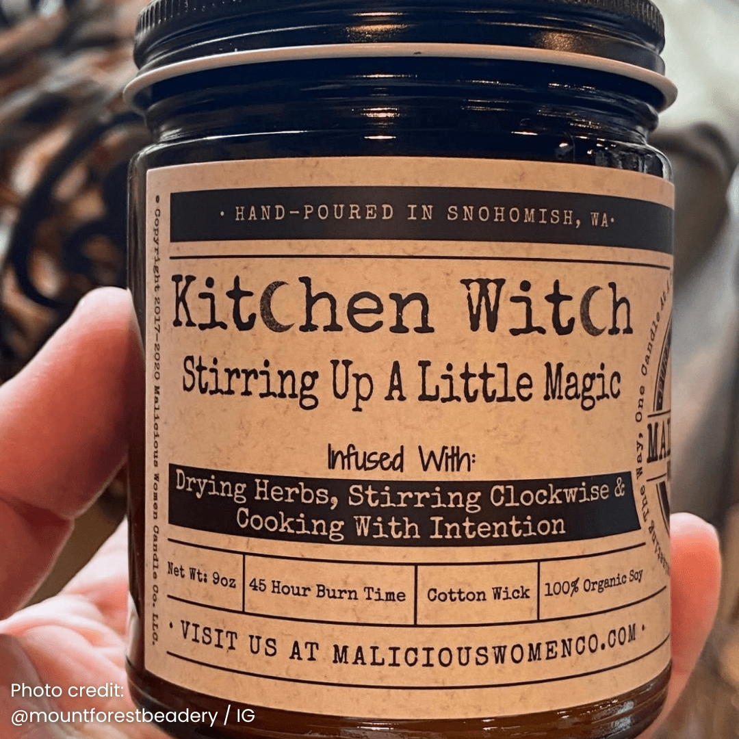 Kitchen Witch | Scent: Tomato & Basil | 9oz Witch Candle | Malicious Women Co - Malicious Women Co. -Candle