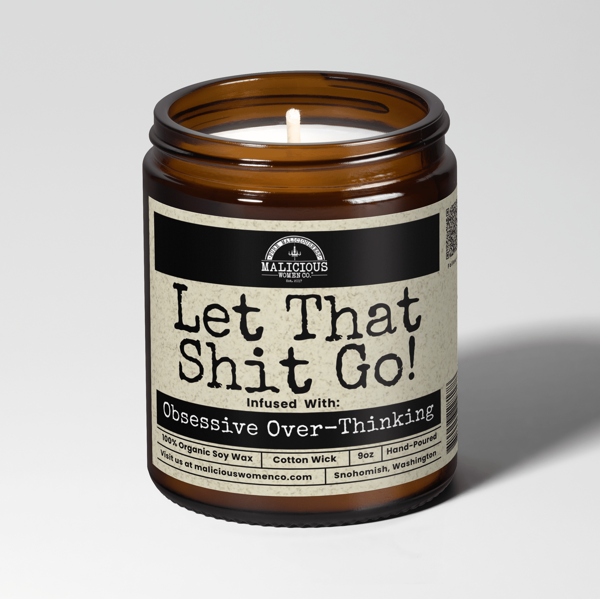 Let That Sh*t Go | Scent: Citron & Stone | 9oz Mental Health Candle | Malicious Women Co - Malicious Women Co. -Candle