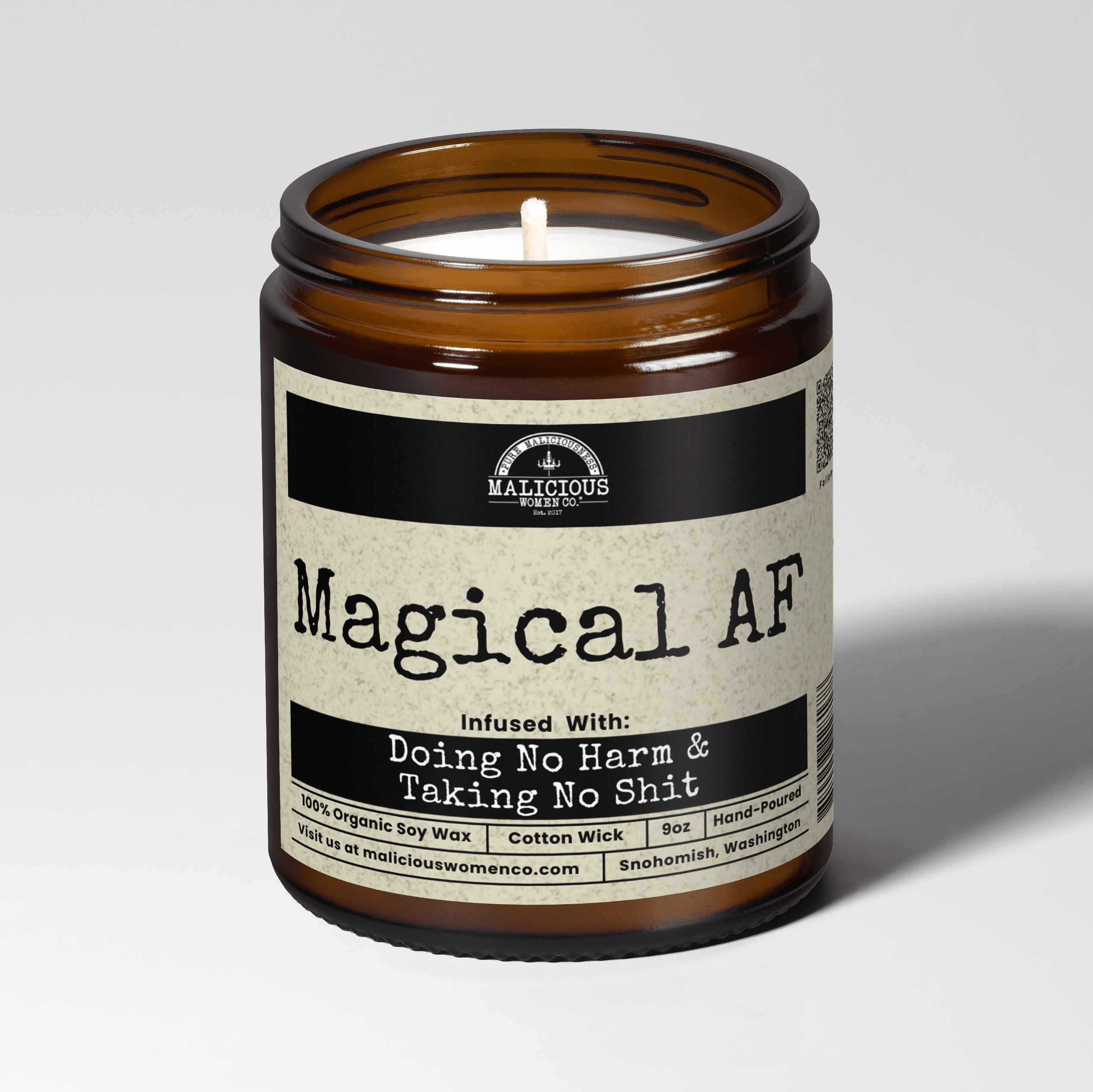 Magical Af | Scent: Exotic Hemp | 9oz Witch Candle | Malicious Women Co - Malicious Women Co. -Candle