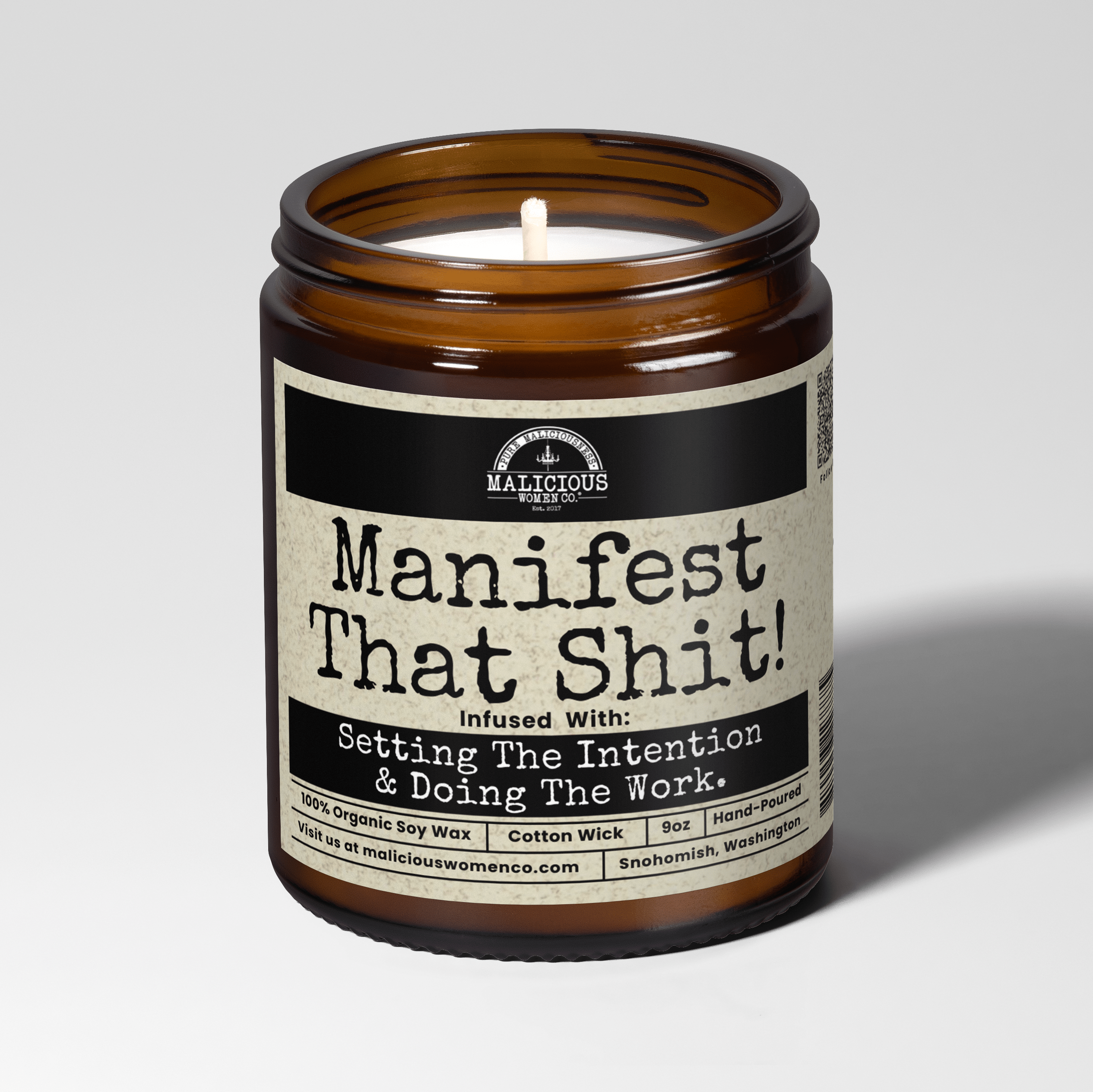 Manifest That Sh*t | Scent: Palo Santo | 9oz Witch Candle | Malicious Women Co - Malicious Women Co. -Candle