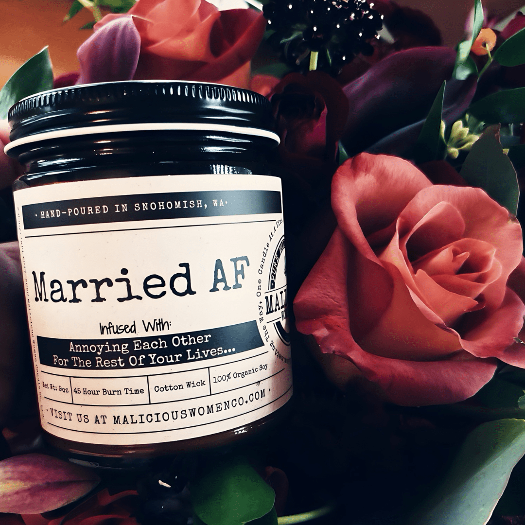 Married AF | Scent: Butter Pecan Crunch | 9oz Family Candle | Malicious Women Co - Malicious Women Co. -Candle