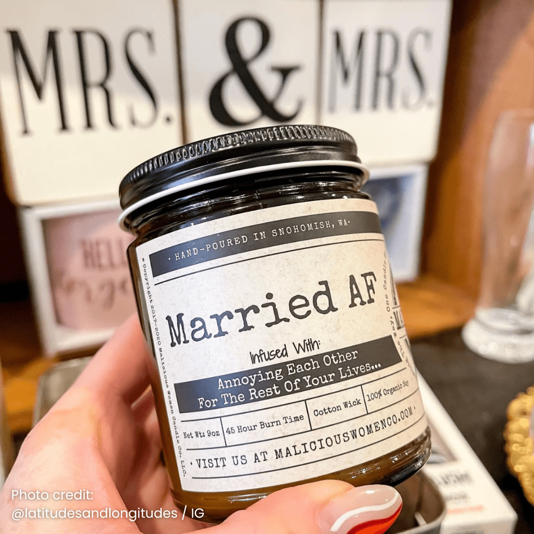 Married AF | Scent: Butter Pecan Crunch | 9oz Family Candle | Malicious Women Co - Malicious Women Co. -Candle