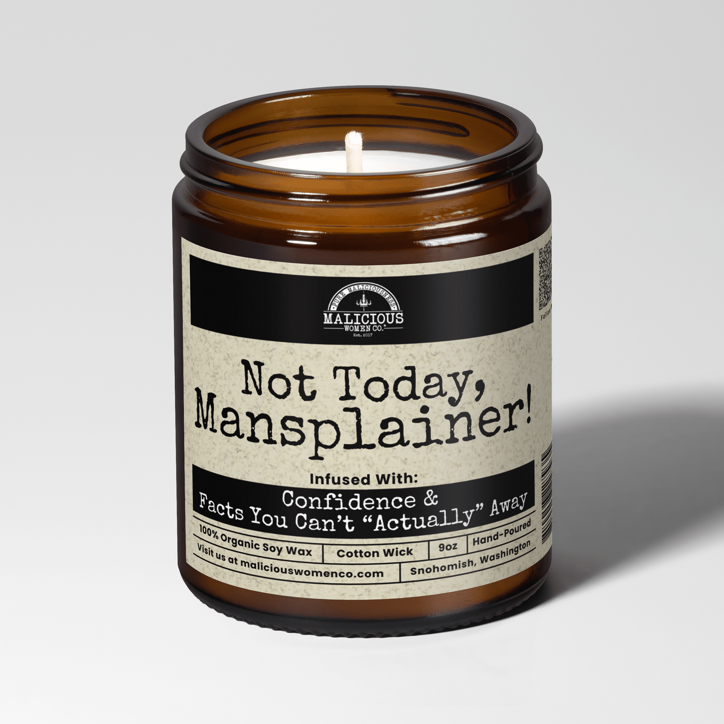Not Today Mansplainer | Scent: Berry Bellini | 9oz Political Candle | Malicious Women Co - Malicious Women Co. -Candle