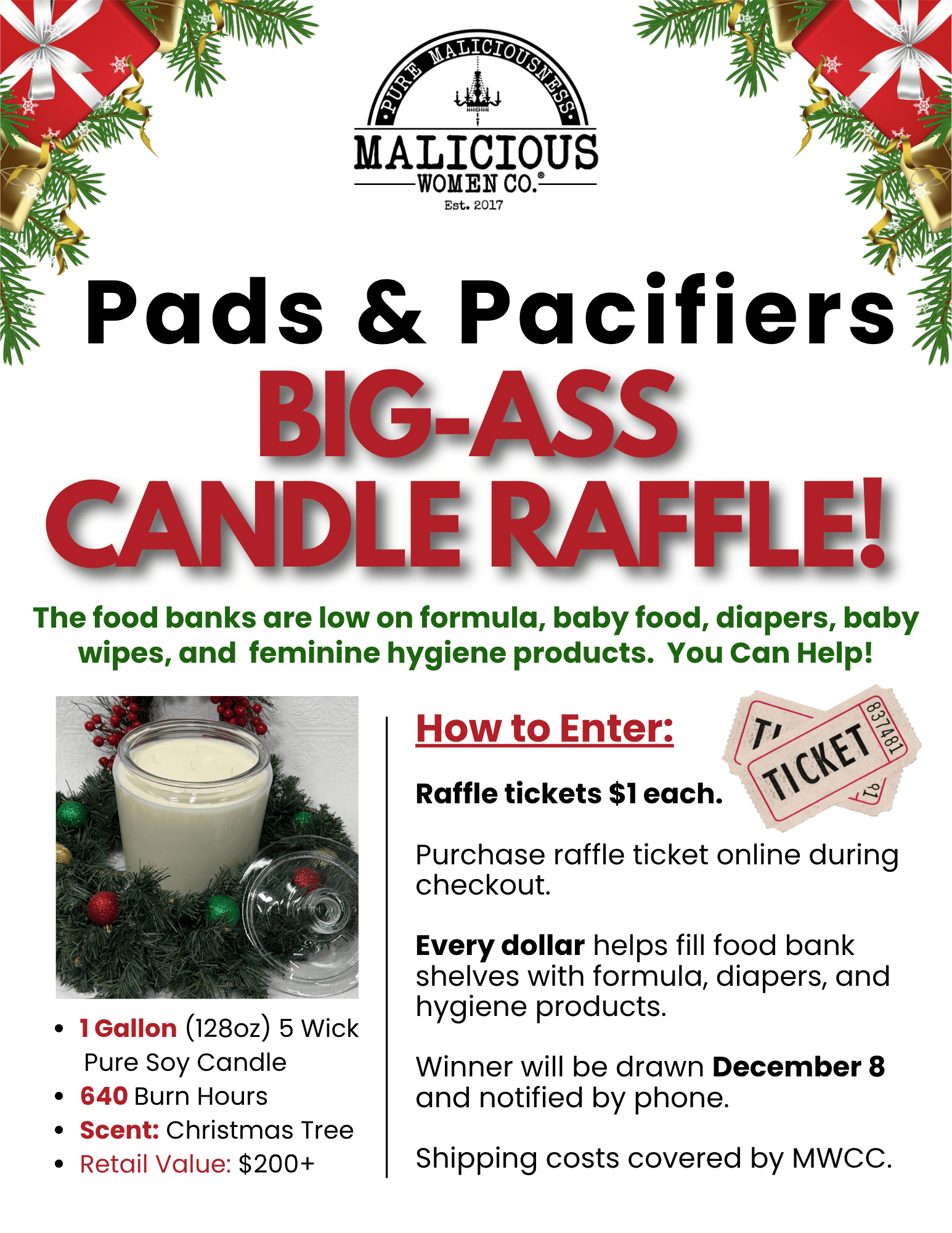 Pads & Pacifiers Raffle Ticket - Malicious Women Co. - Raffle Ticket