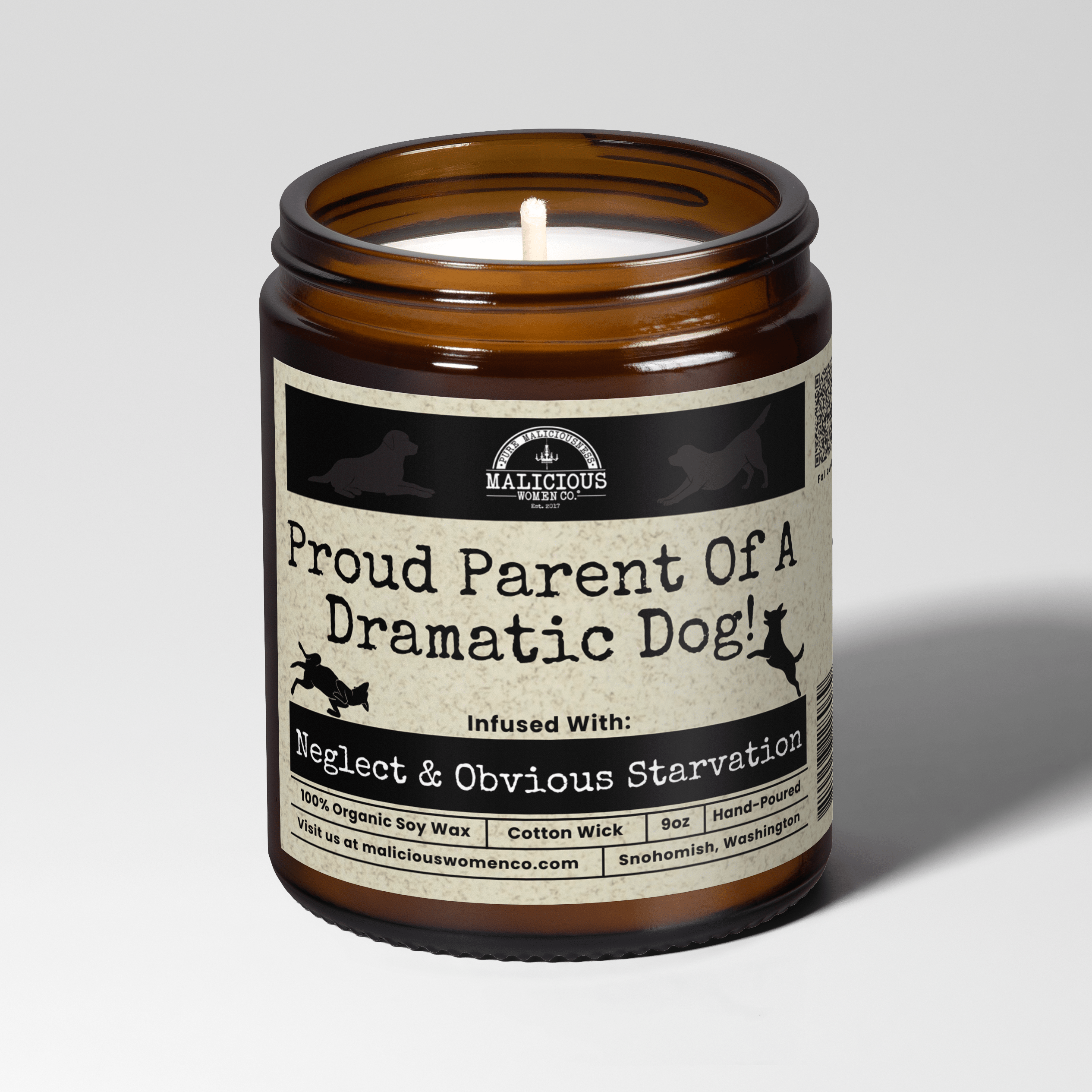 Proud Parent Of A Dramatic Dog | Scent: Citron & Stone | 9oz Family Candle | Malicious Women Co - Malicious Women Co. -Candle