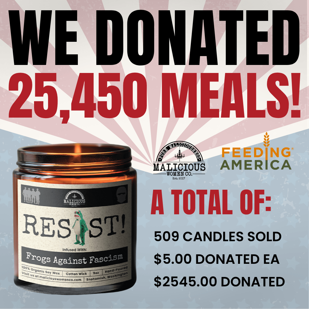 RESIST! – Frogs Against Fascism 9oz Soy Candle From Malicious Women Candle Co - Malicious Women Co. - Candle