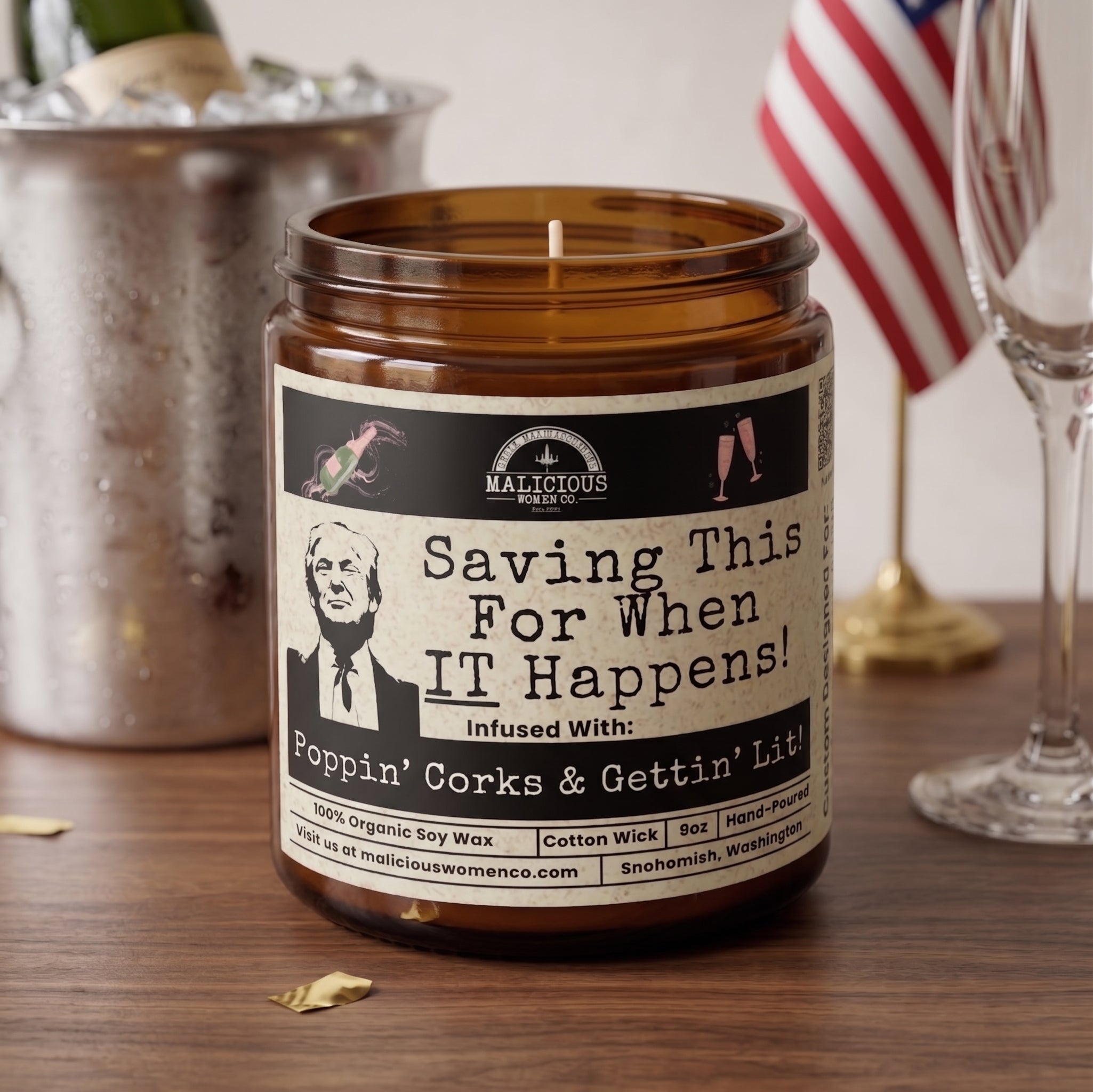 Saving This For When IT Happens | Scent: Fresh Baked Bread | 9oz Political Candle | Malicious Women Co - Malicious Women Co. -Candle