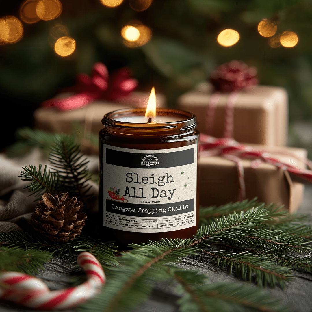 Sleigh All Day 9oz Winter Candle Malicious Women Co - Malicious Women Co. - Candles