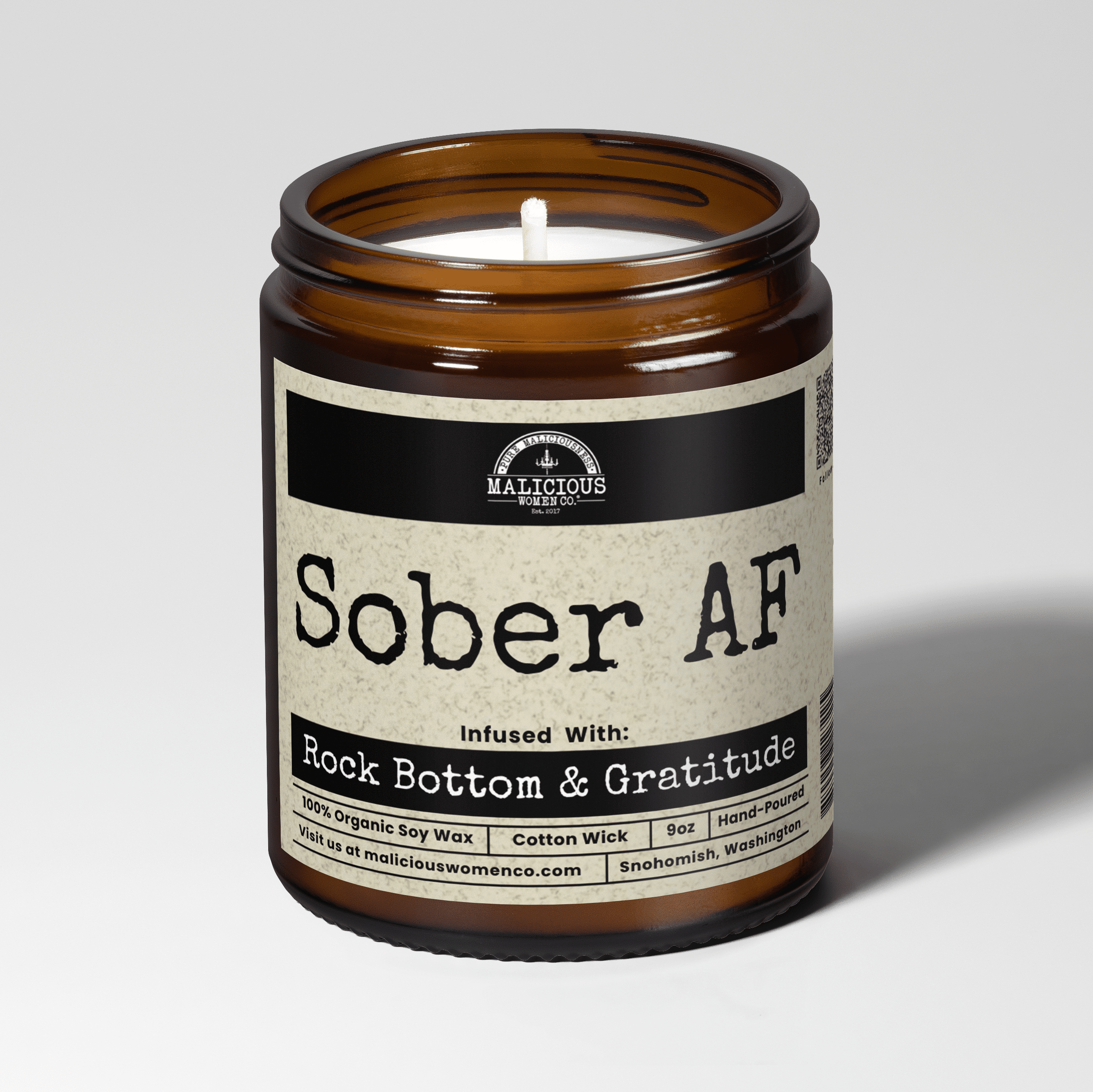Sober AF 9oz Mental Health Candle Malicious Women Co - Malicious Women Co. - Candle