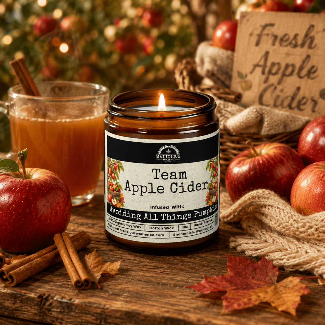 Team Apple Cider | 9oz Seasonal Candle | Malicious Women Co - Malicious Women Co. -Candle