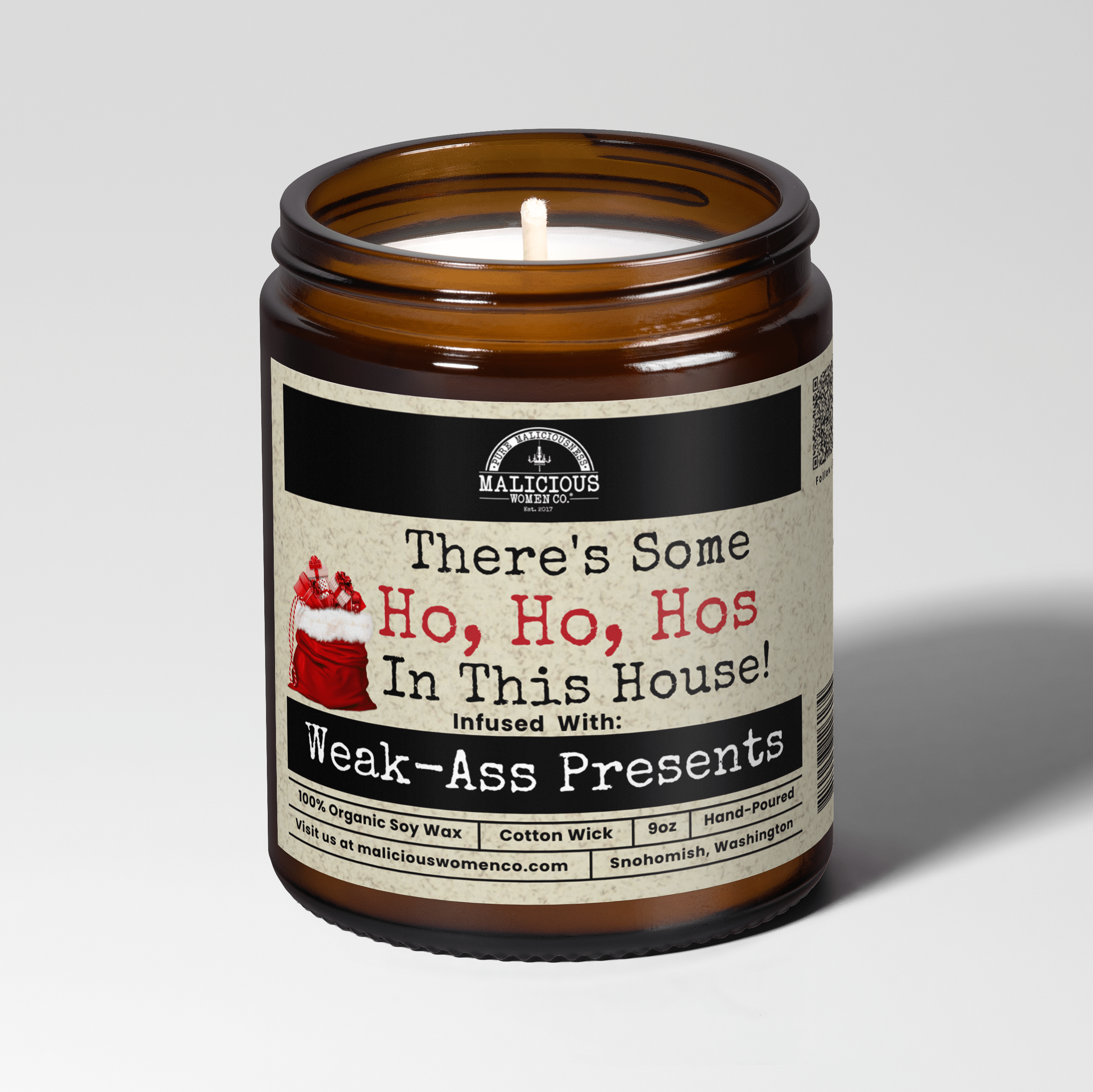There's Some Ho Ho Hos In This House 9oz Winter Candle Malicious Women Co - Malicious Women Co. - Candles