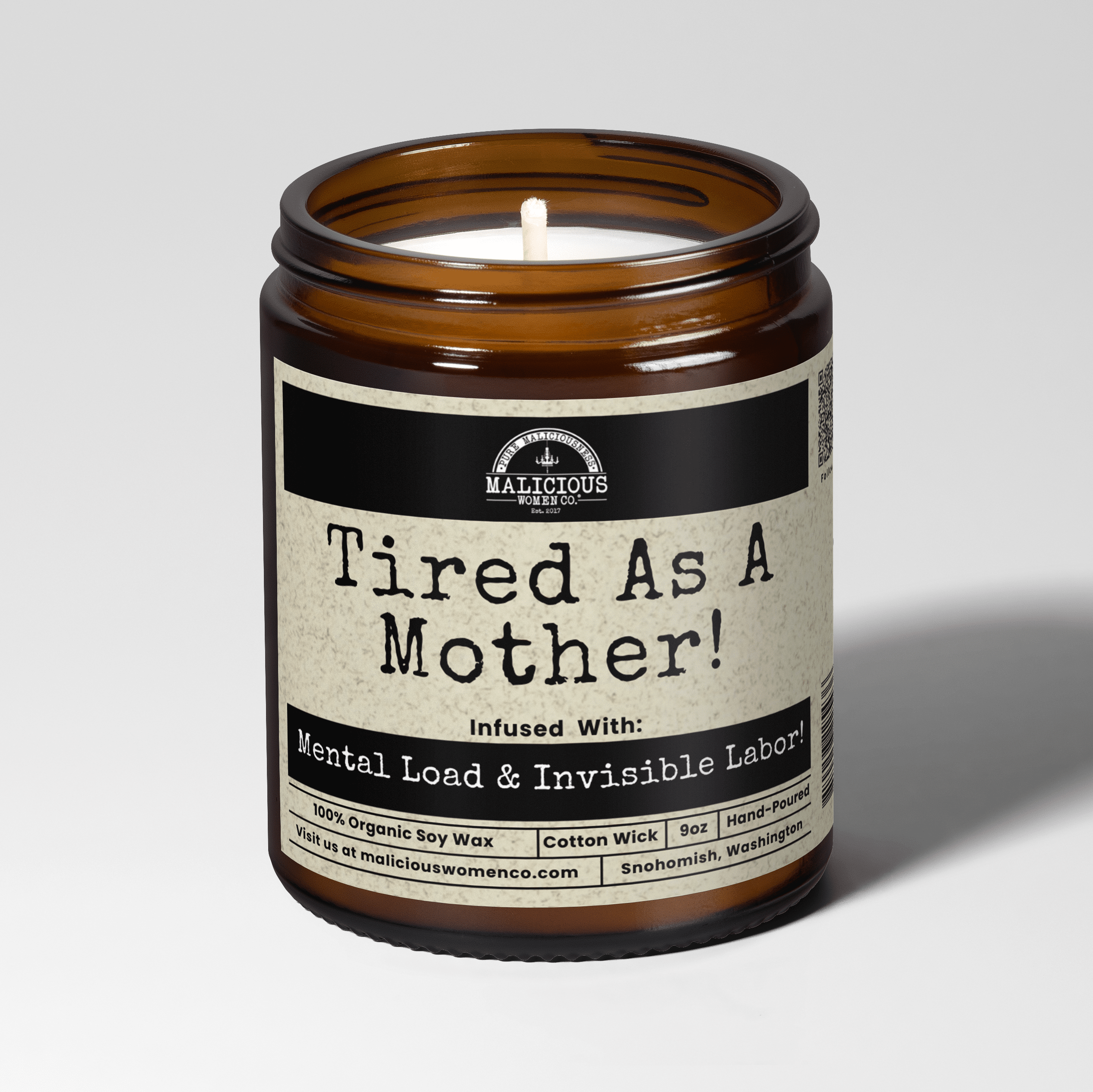 Tired As A Mother | Scent: Espresso Yo' Self | 9oz Funny Candle | Malicious Women Co - Malicious Women Co. -Candle