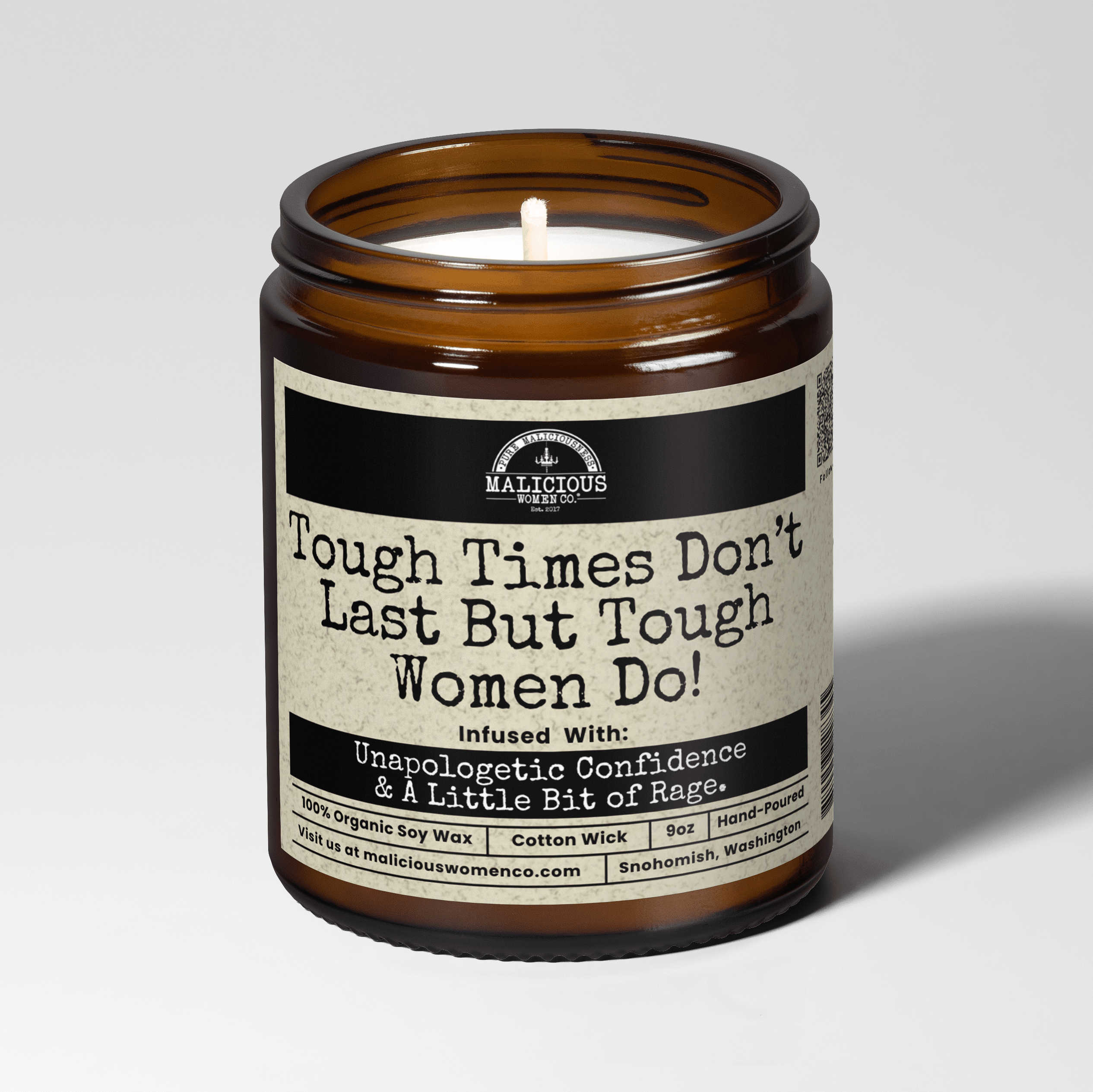 Tough Times Don't Last Best Tough Women Do | Scent: Berry Bellini | 9oz Bestie Candle | Malicious Women Co - Malicious Women Co. -Candle