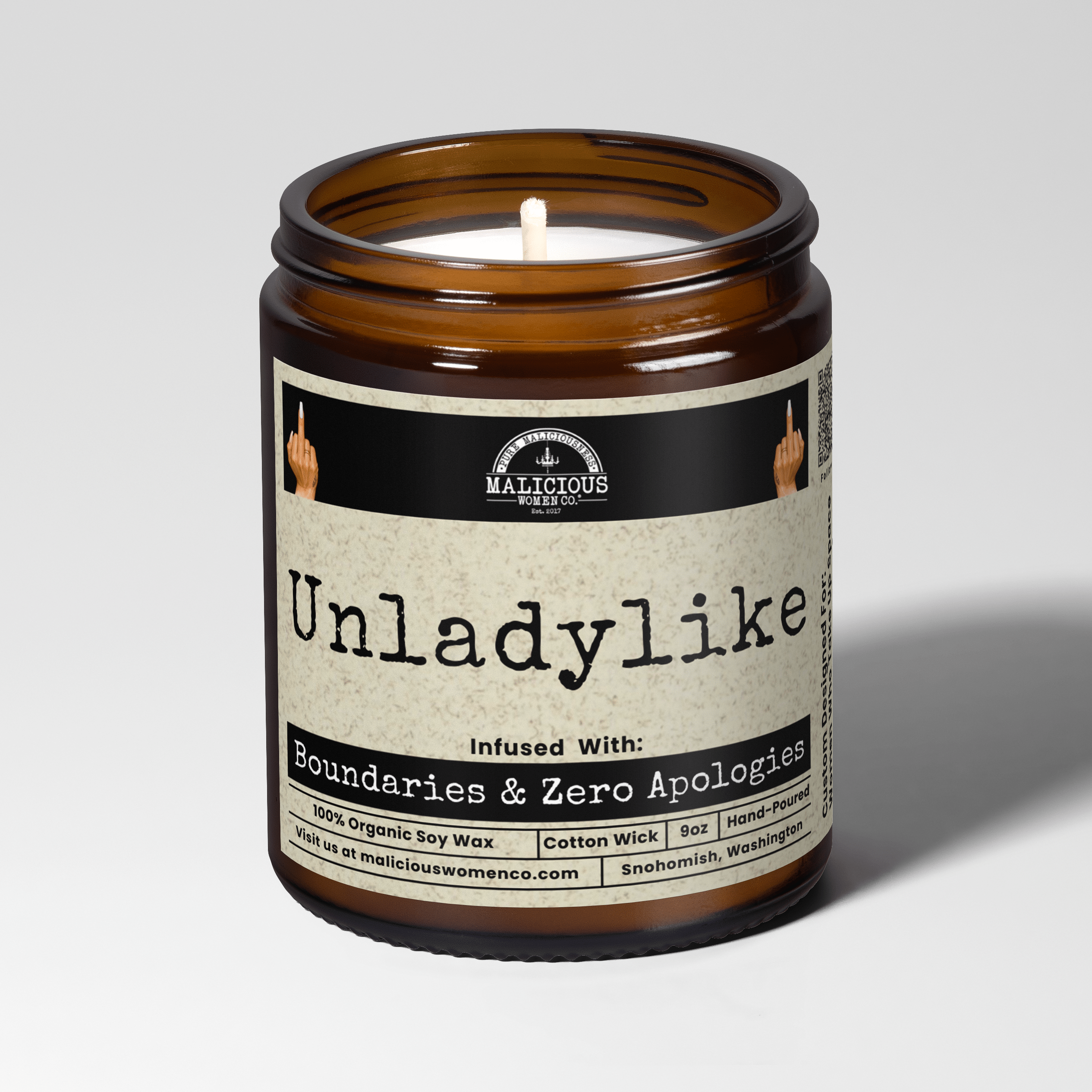 Unladylike 9oz Political Soy Candle - Malicious Women Co. - Candle