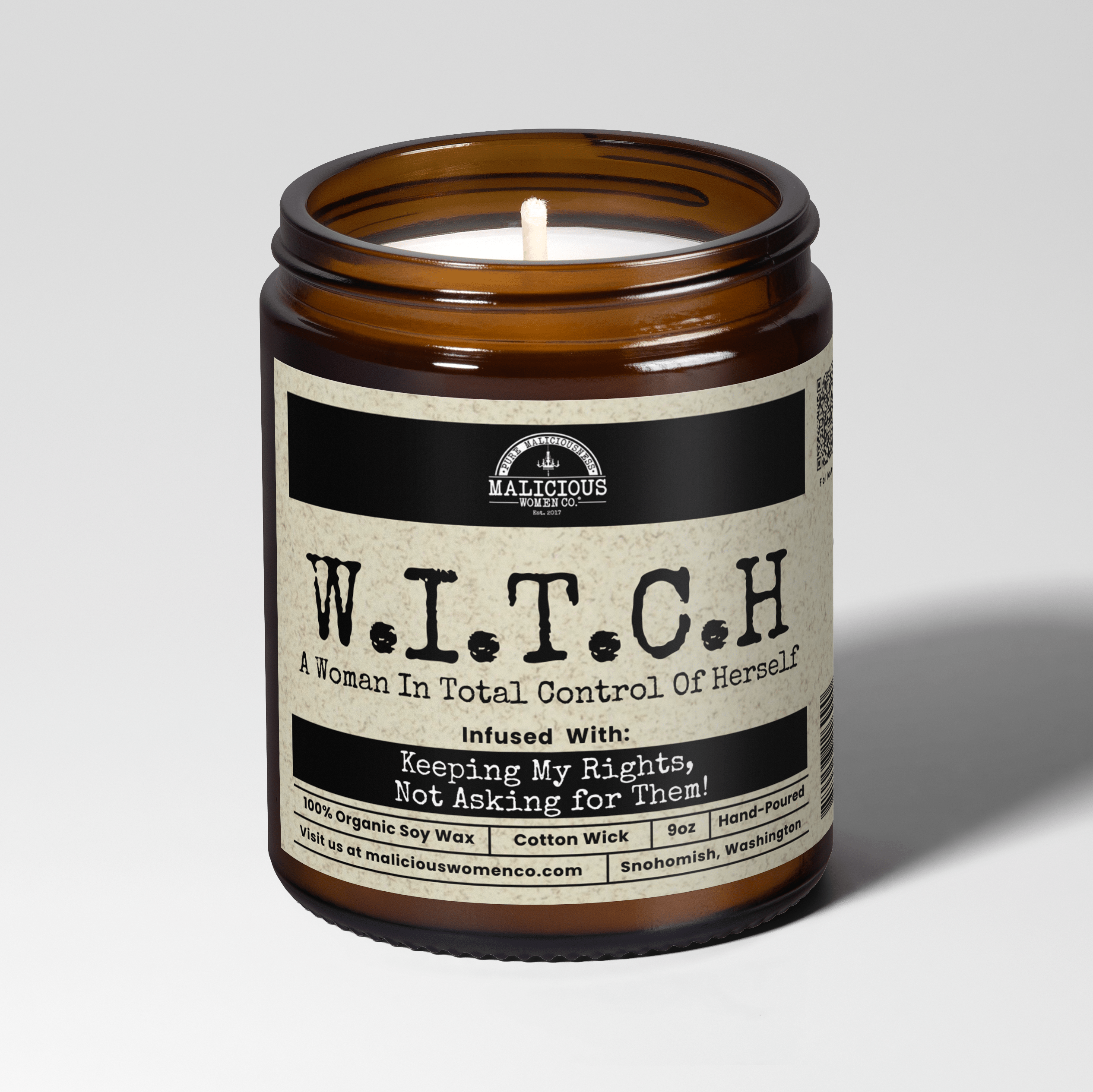W.I.T.C.H 9oz Witch Candle Malicious Women Co - Malicious Women Co. - Candles