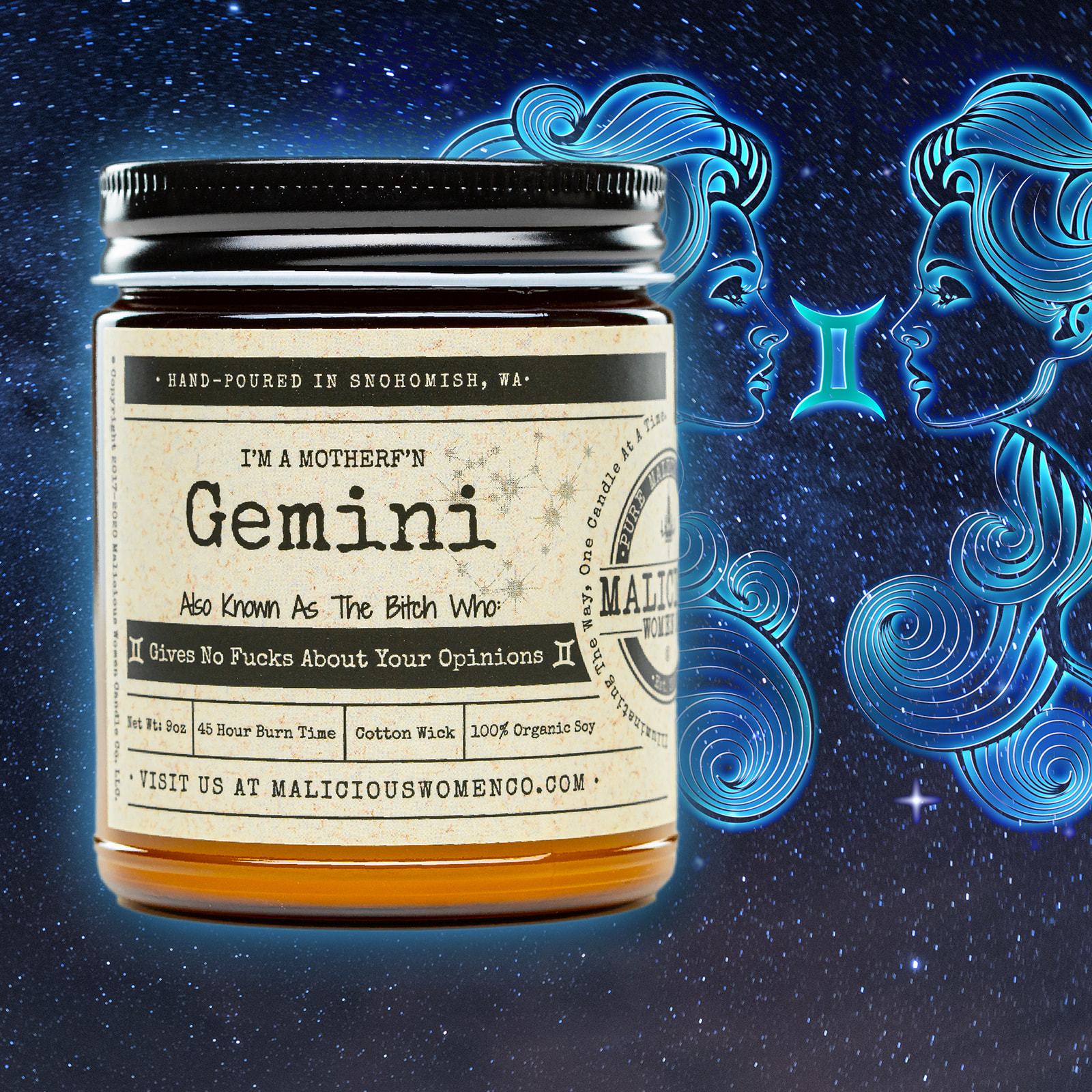 Gemini (May 21 – June 21) The Zodiac Bitch- Scent: Exotic Hemp Candle 2021 Malicious Women Candle Co 